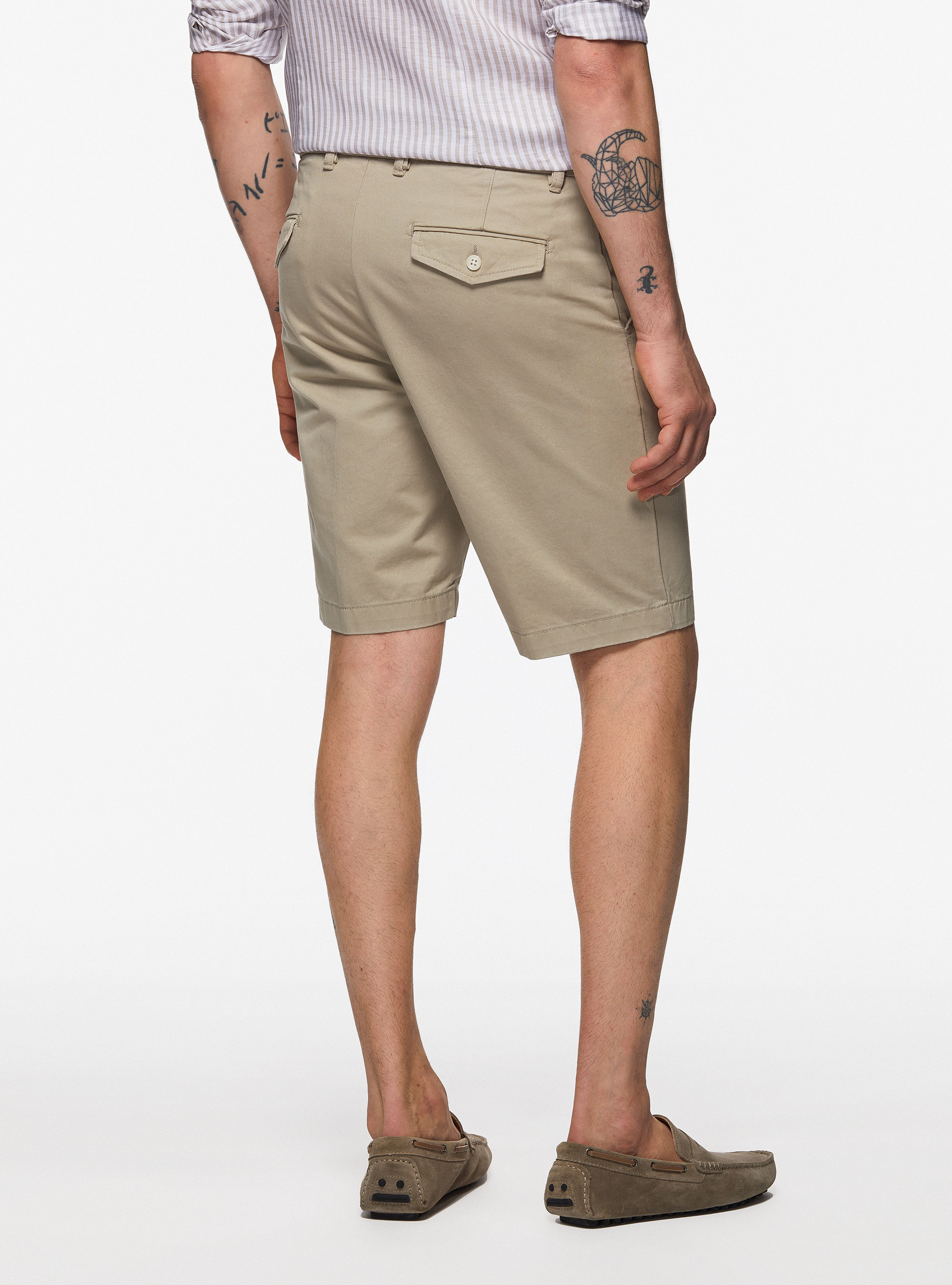 Twill Bermuda shorts, SAND