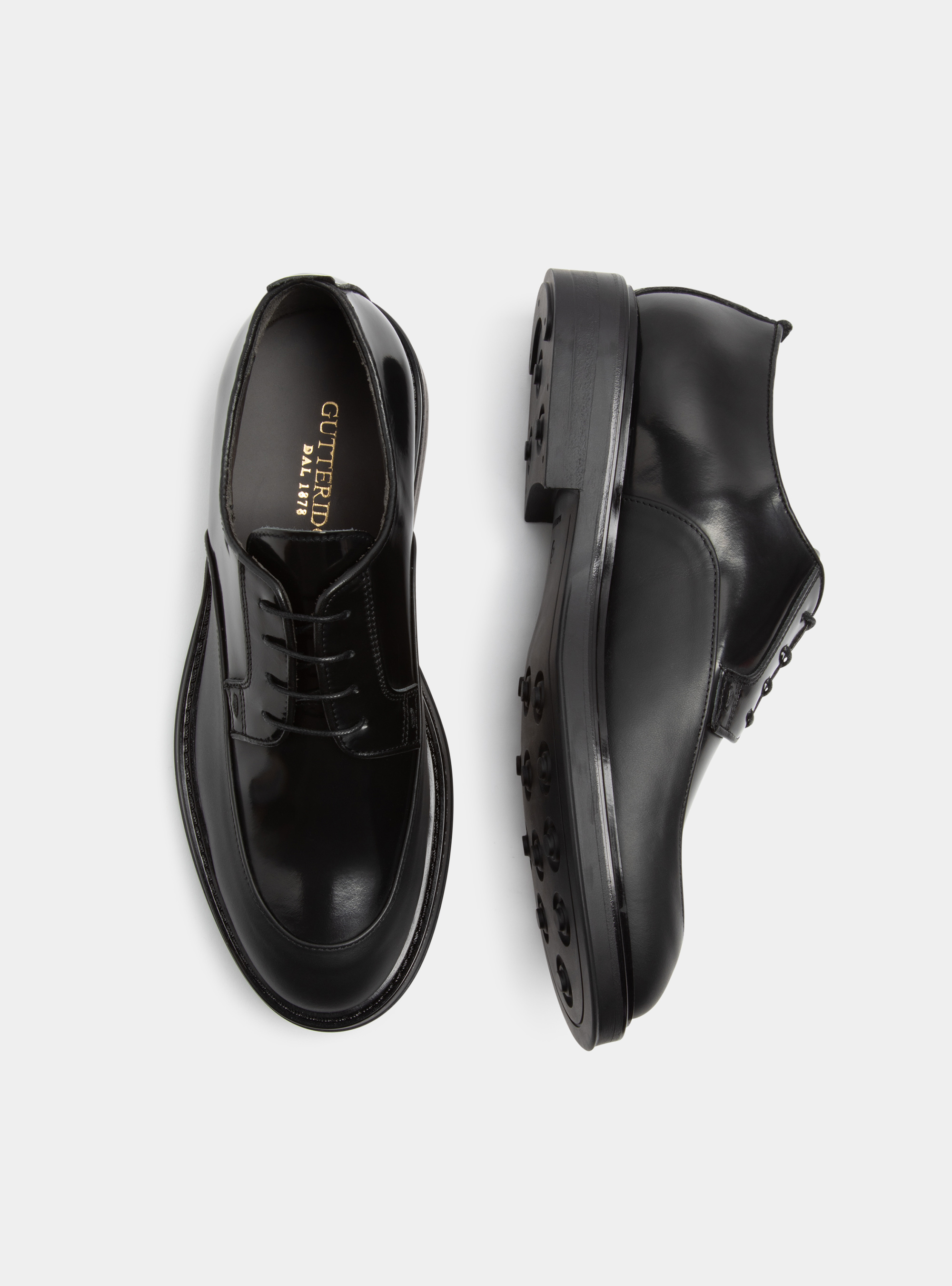 Derby allacciato con suola in gomma ultraleggera, NERO