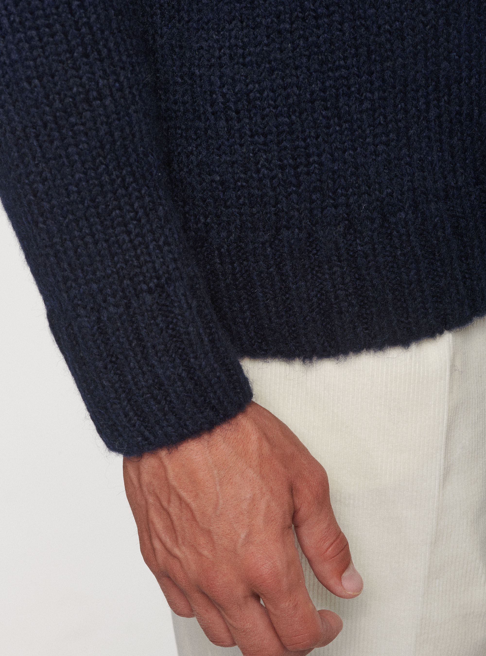 Jersey de mezcla de lana y alpaca, AZUL MARINO