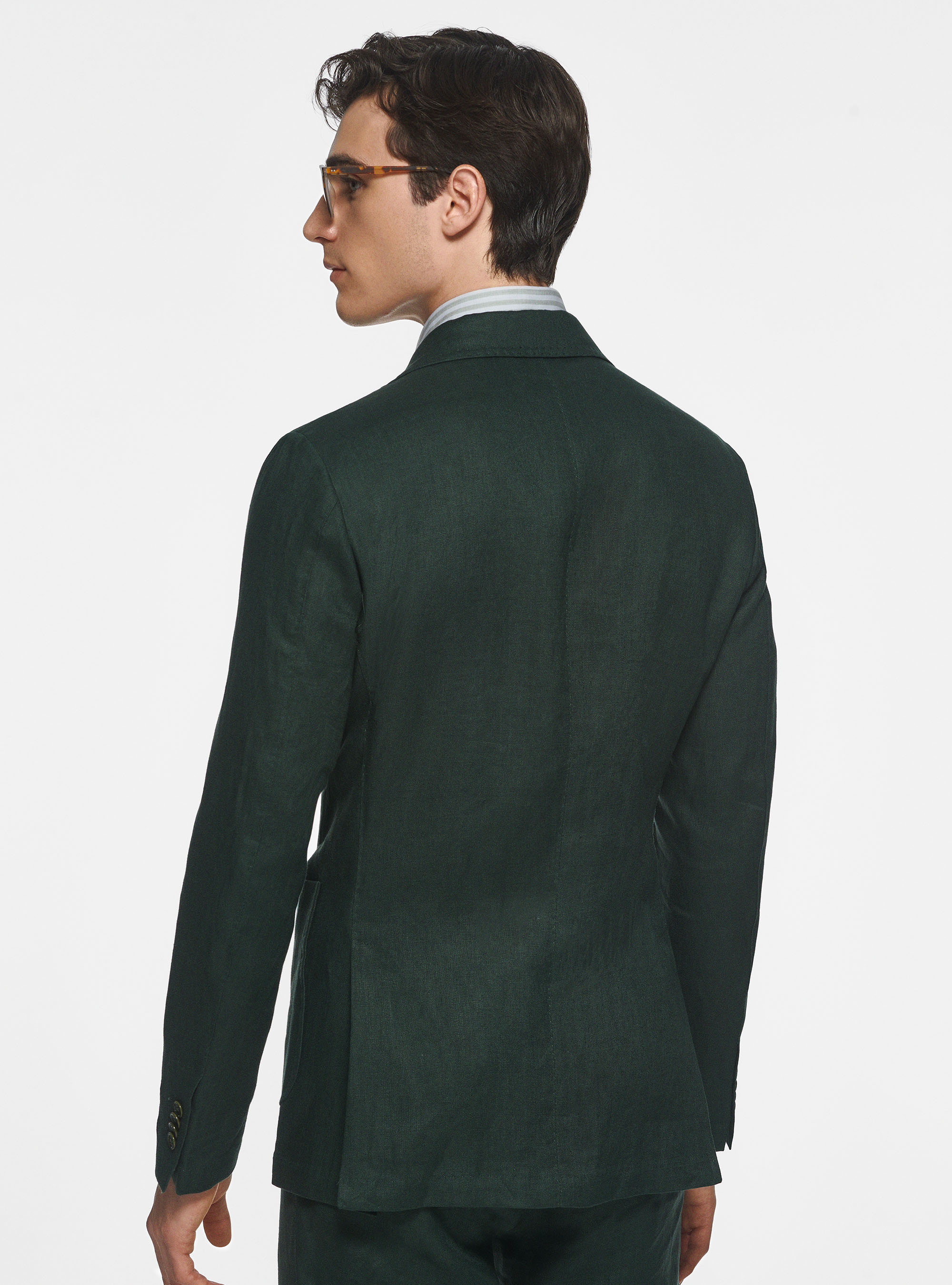 Giacca in puro lino, VERDE