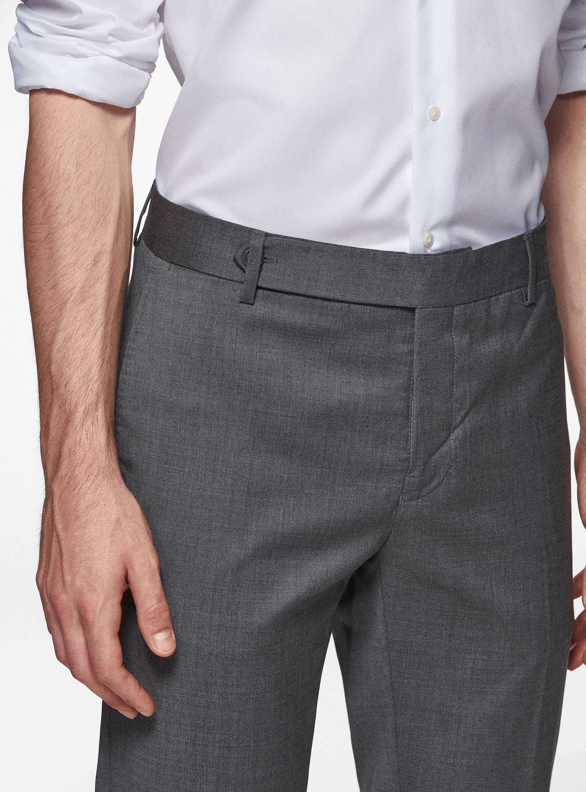 Pantaloni per abito in pura lana superfine 110's Reda, GRIGIO CHIARO