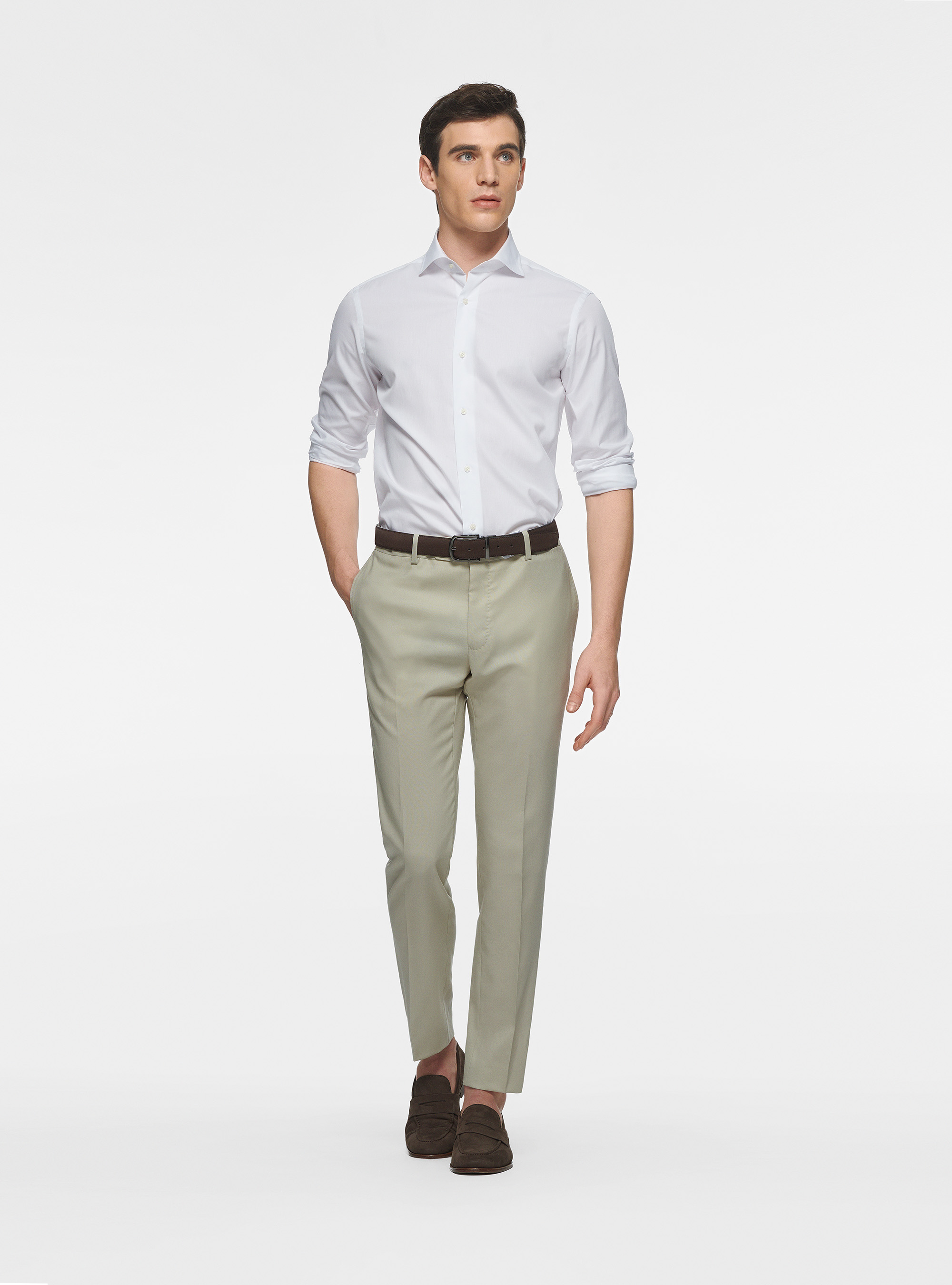 Chemise en coton fil à fil, BLANC