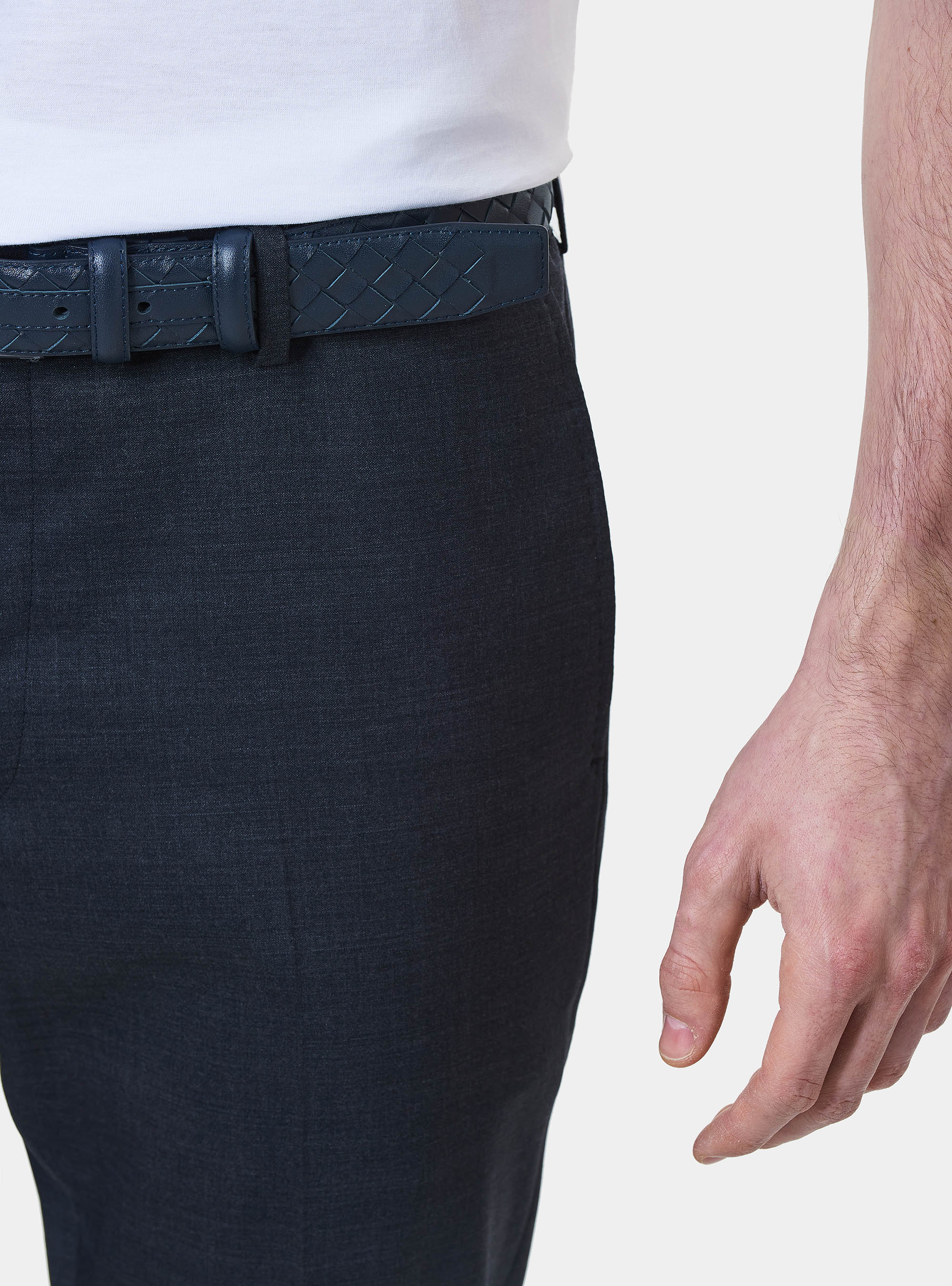 Pantaloni per abito in lana travelwear, ASFALTO 0112C