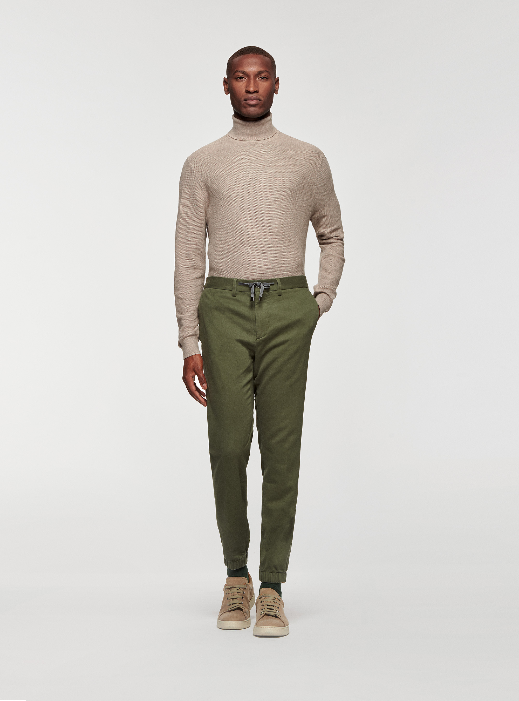 Joggers in misto cotone, MILITARE 0609C