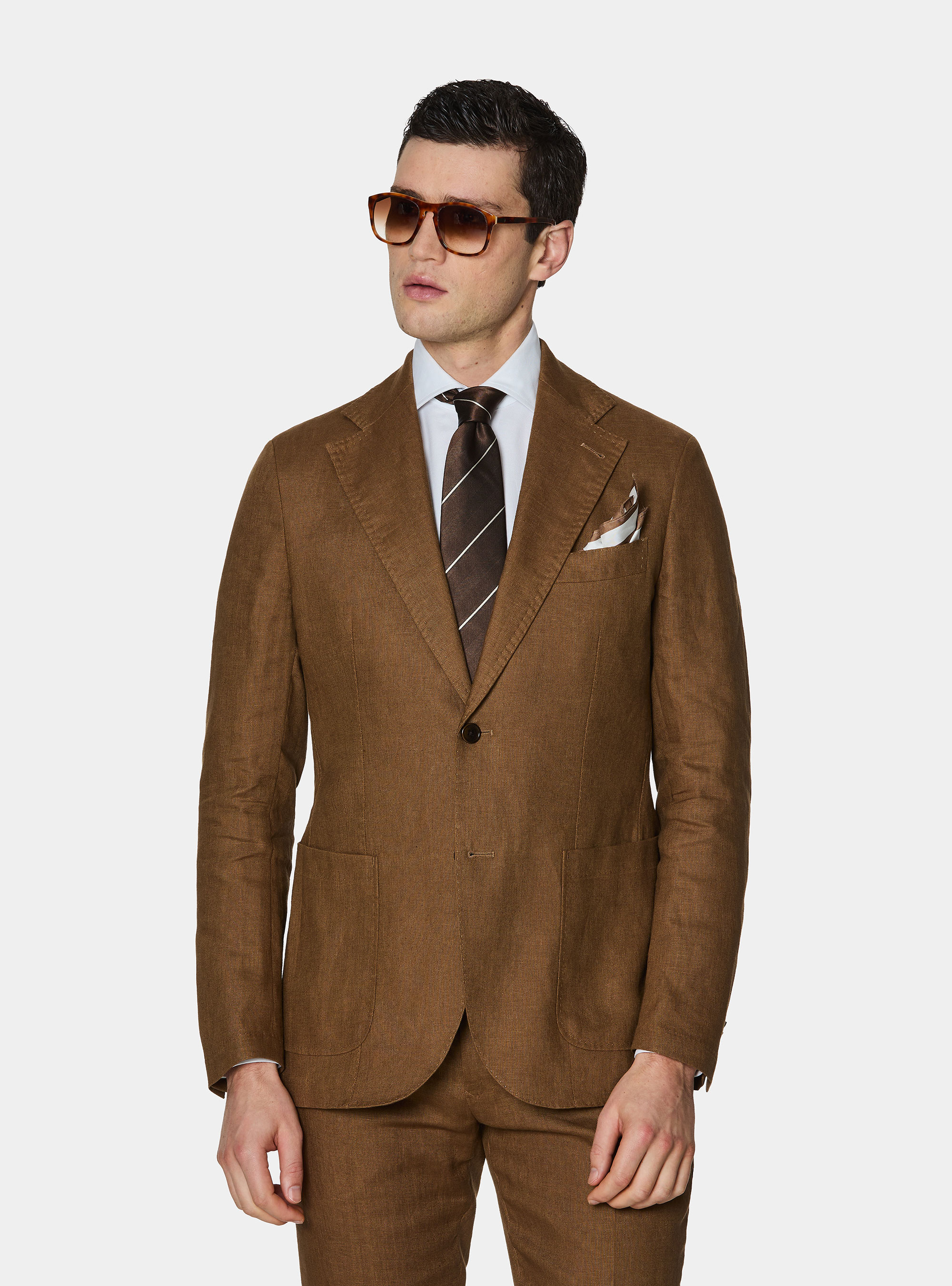 Pure linen suit blazer, MULTICOLOR