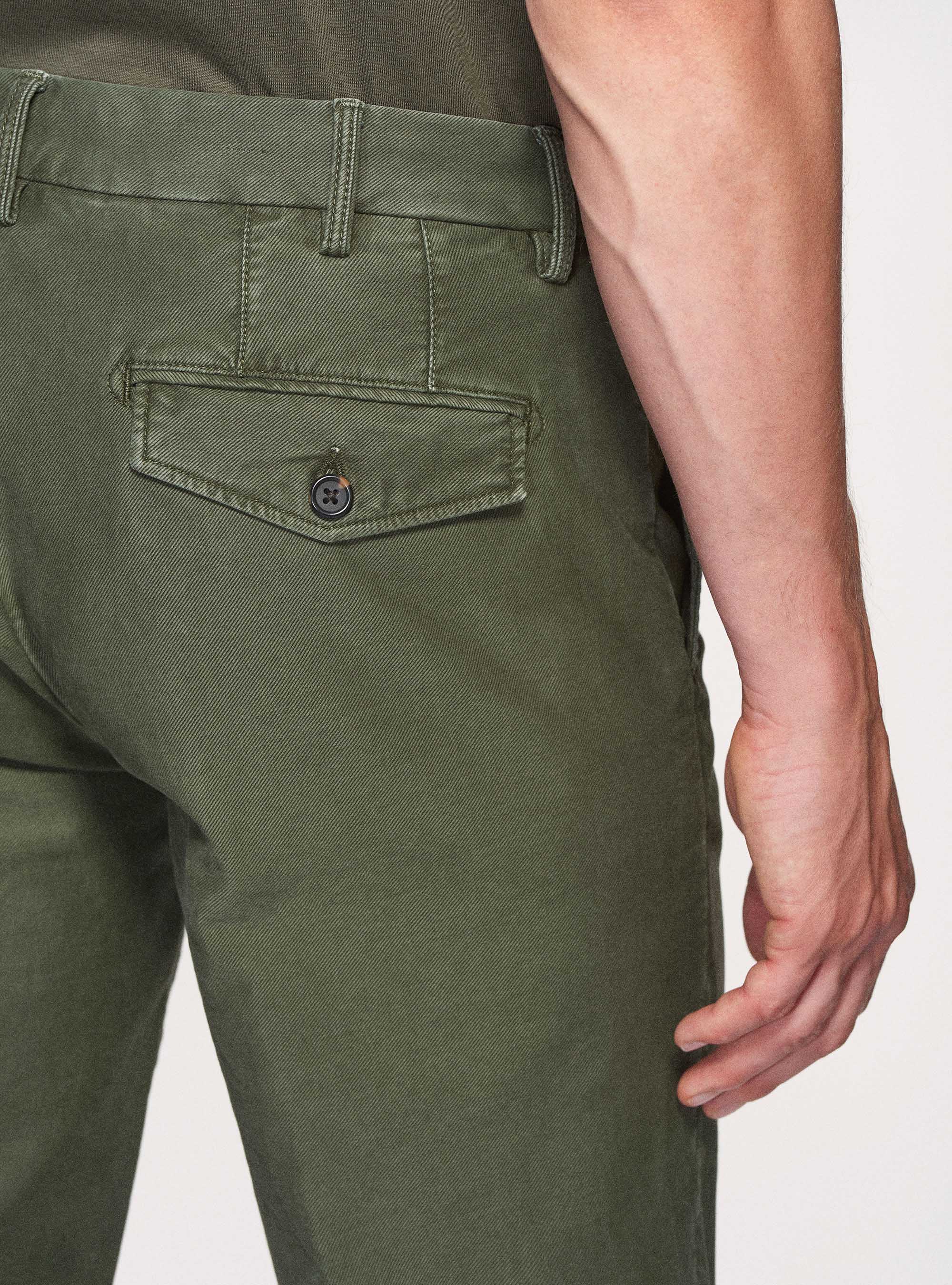 Garment dyed stretch cotton slim fit chino trousers | GutteridgeUS |  Trousers Uomo