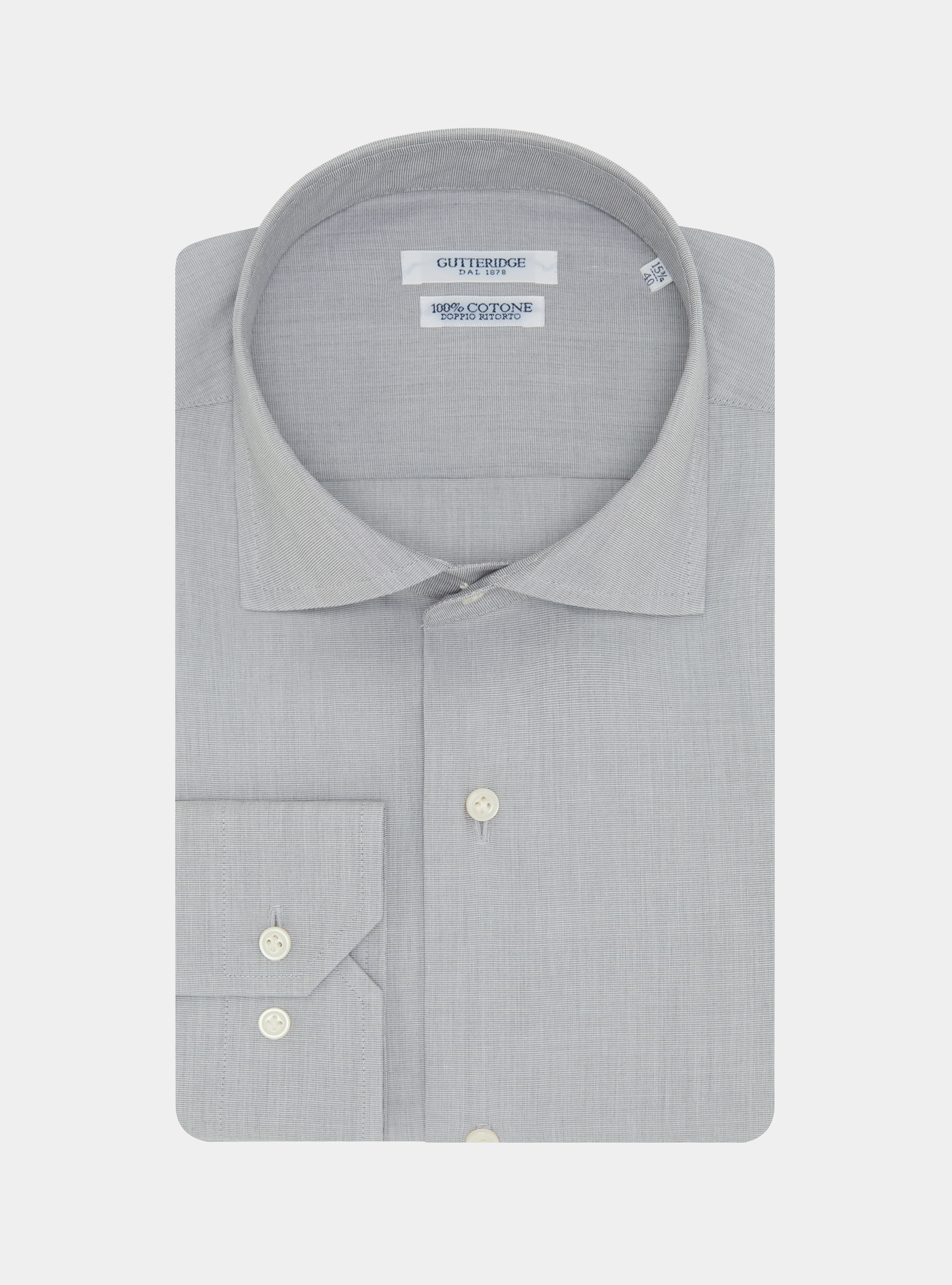 Chemise en coton fil à fil, GRIGIO MELANGE 0151C