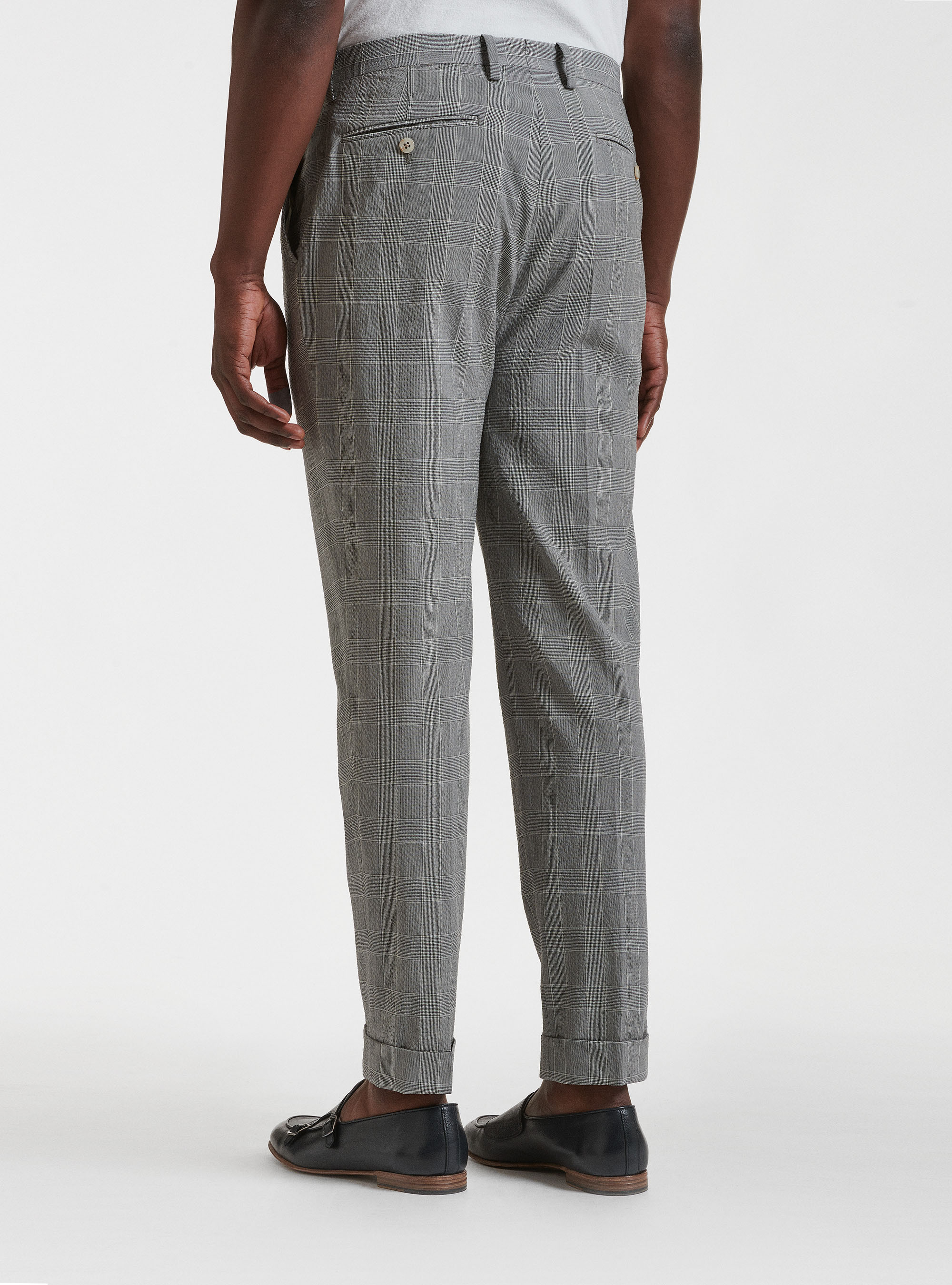 Mélange gray wool pants with darts - Man