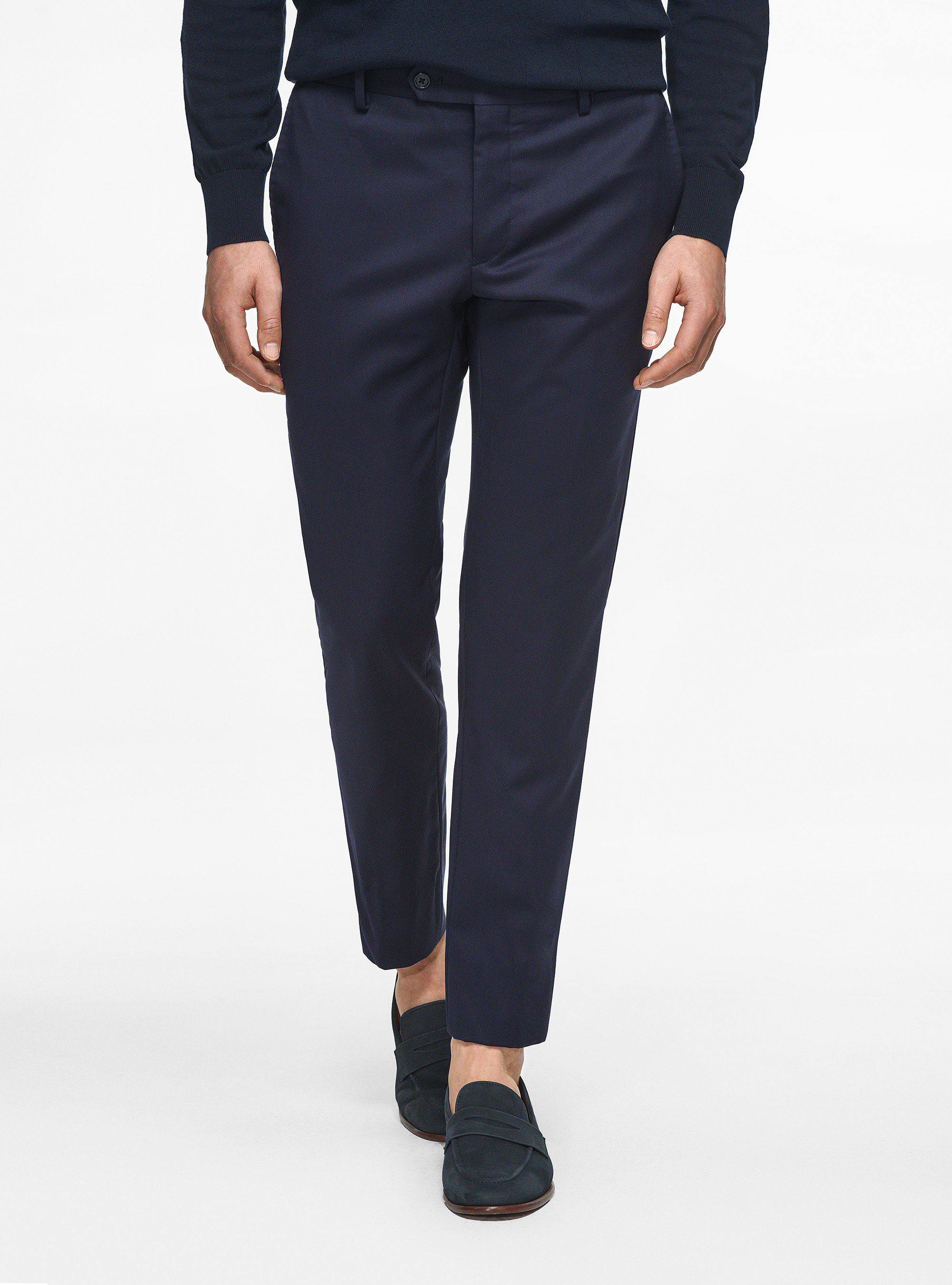 Pantaloni in pura lana superfine 110's, BLU NAVY