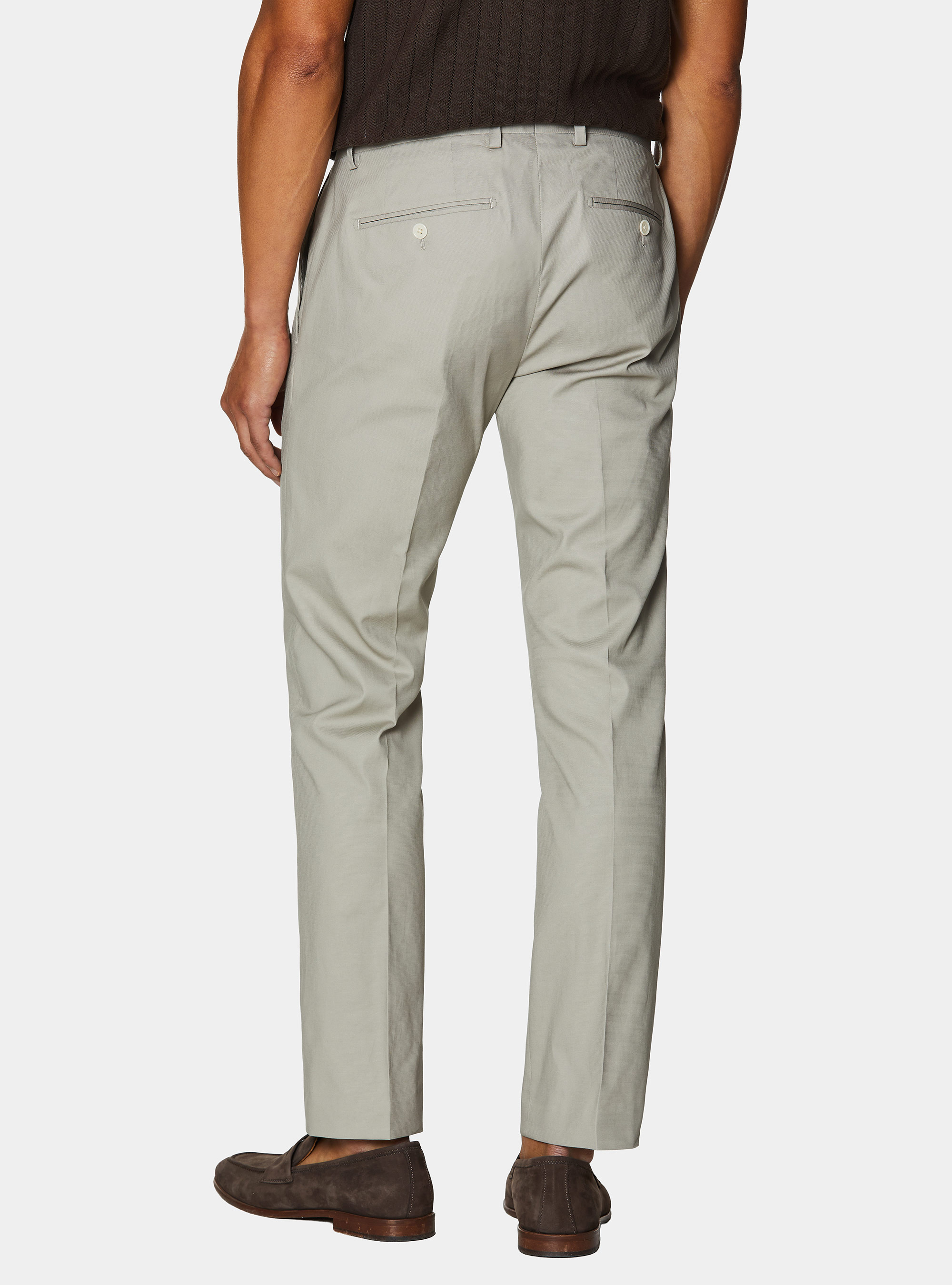 Pantaloni abito in cotone, ECRU