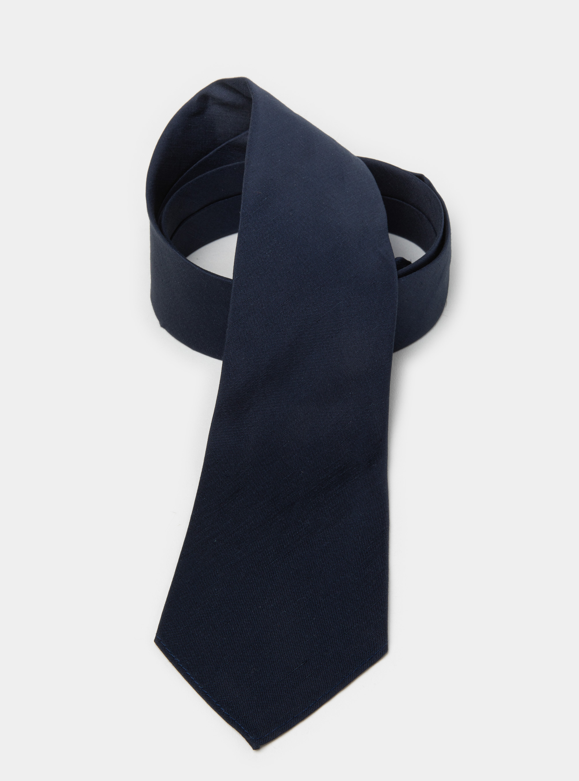 Cravatta in seta e lino, BLU NAVY