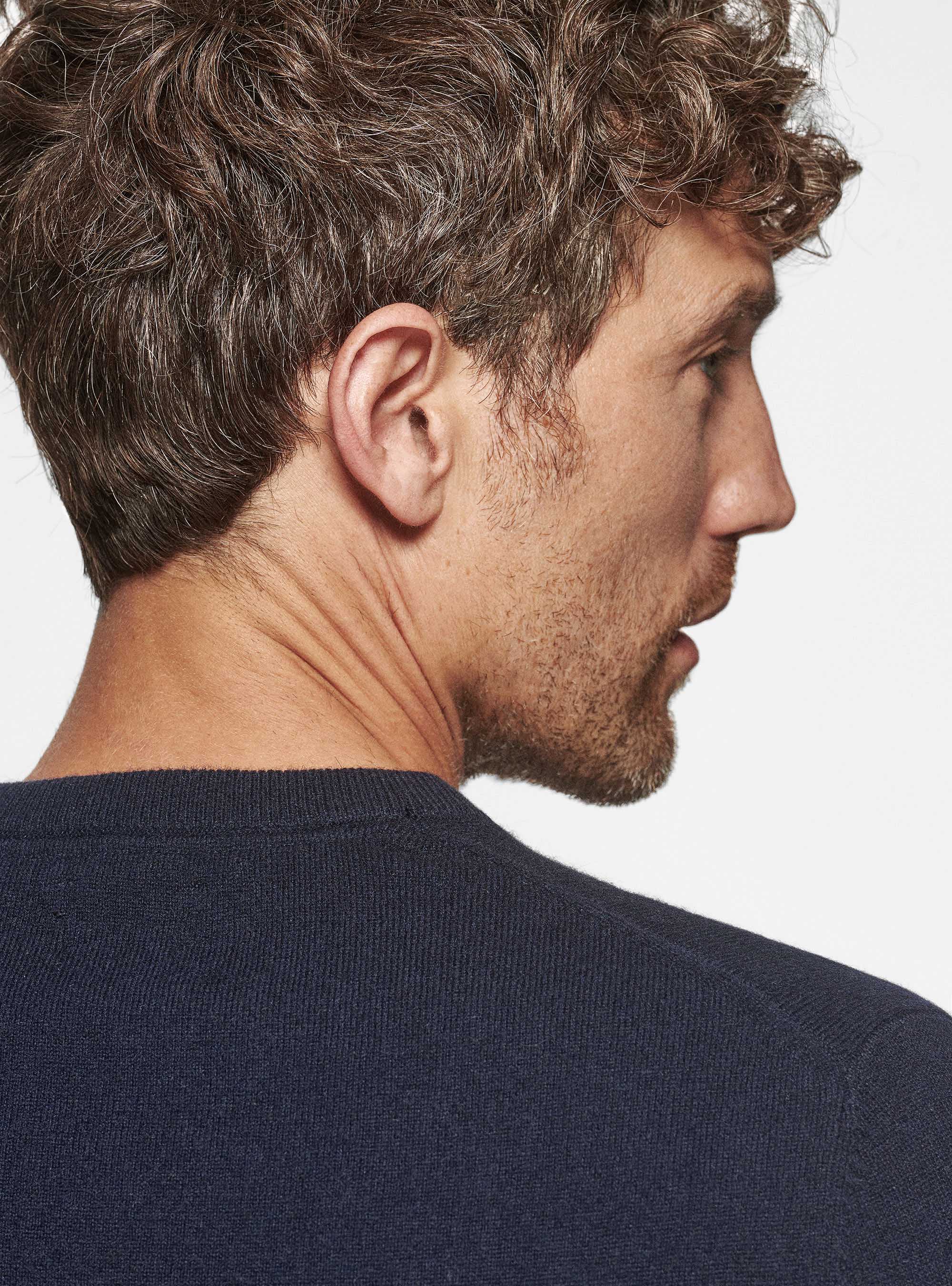 Cashmere crew-neck sweater, NAVY BLUE