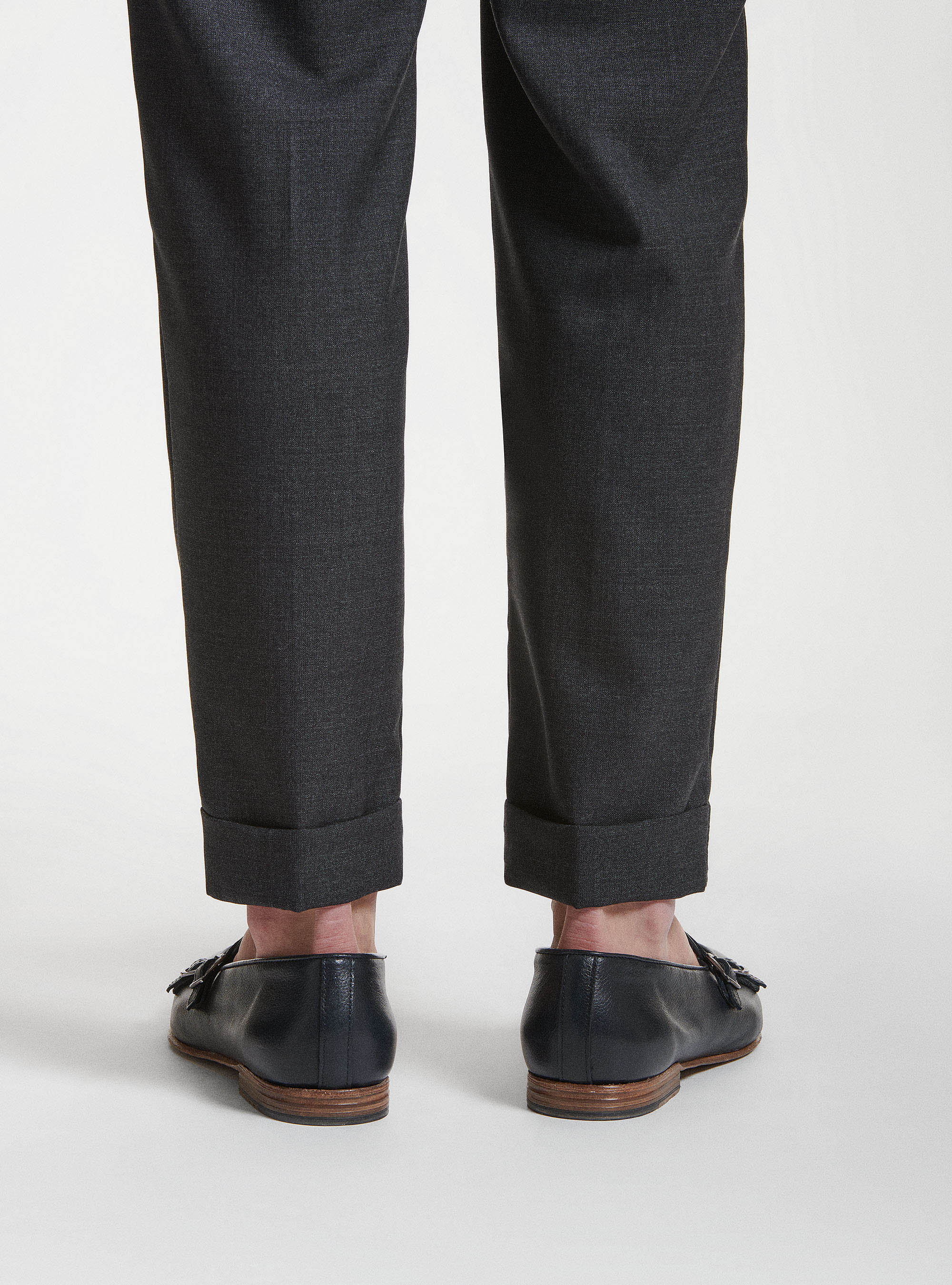 Pantaloni con pinces in pura lana Vitale Barberis Canonico, ASFALTO