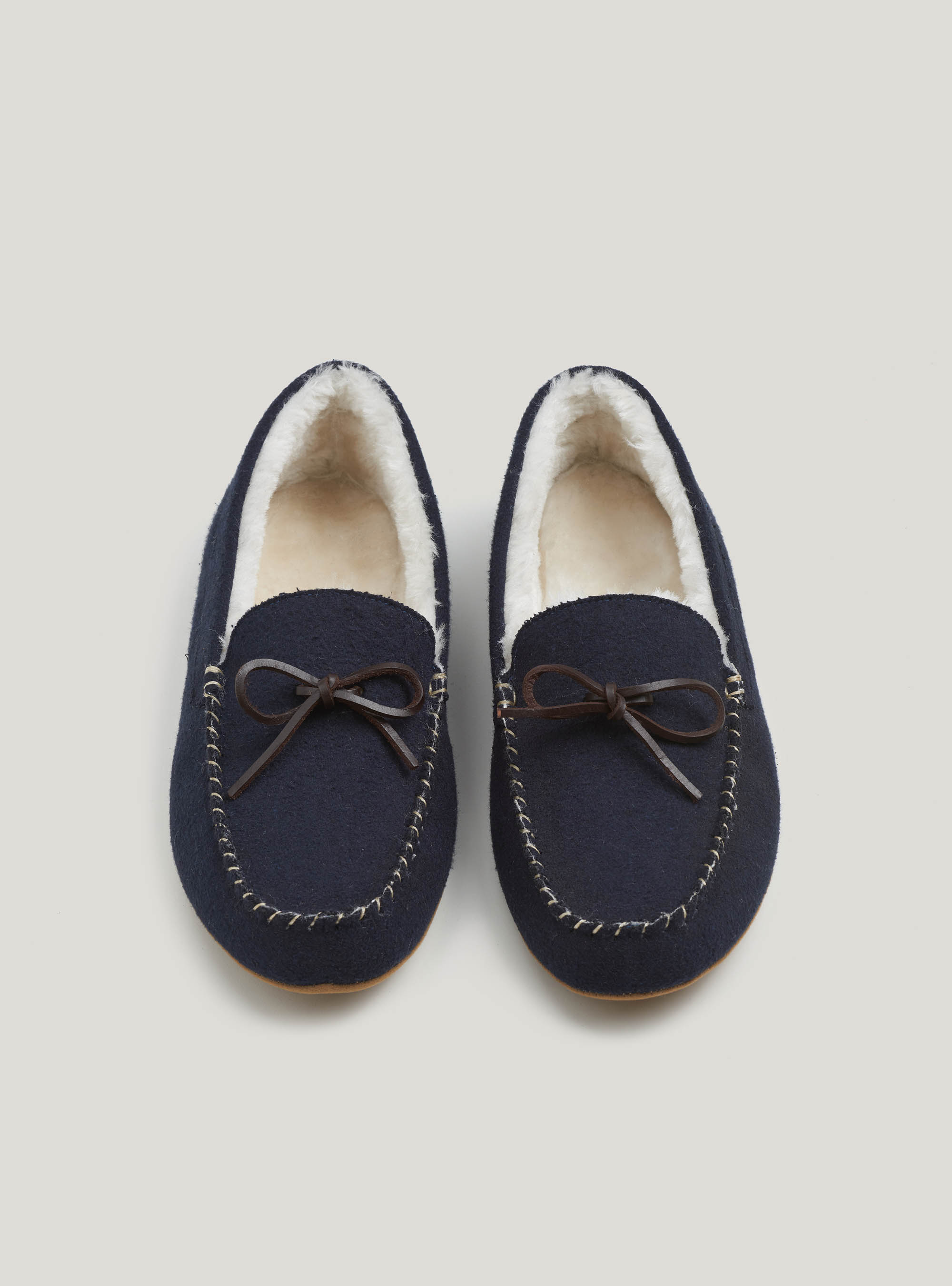 Pantofole in flanella tinta unita, BLU NAVY