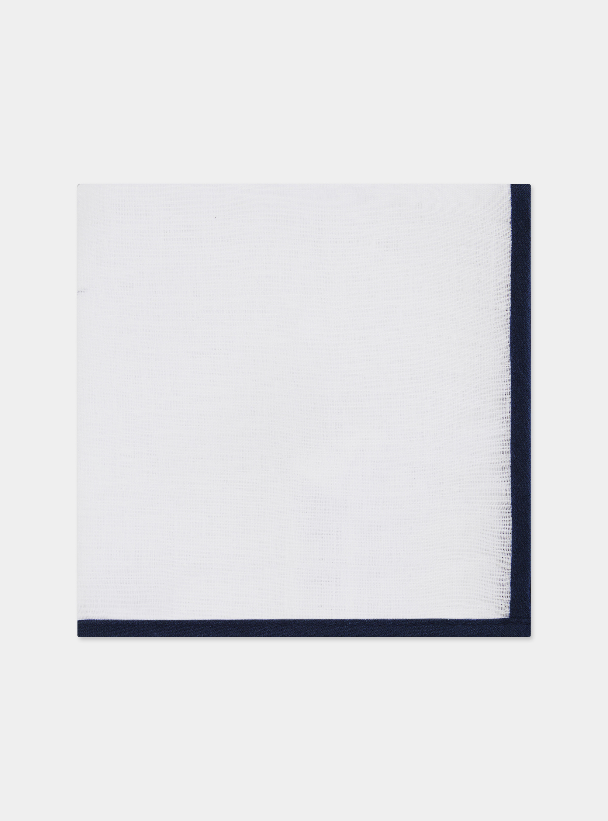 Pochette in lino, BIANCO/BLU NAVY