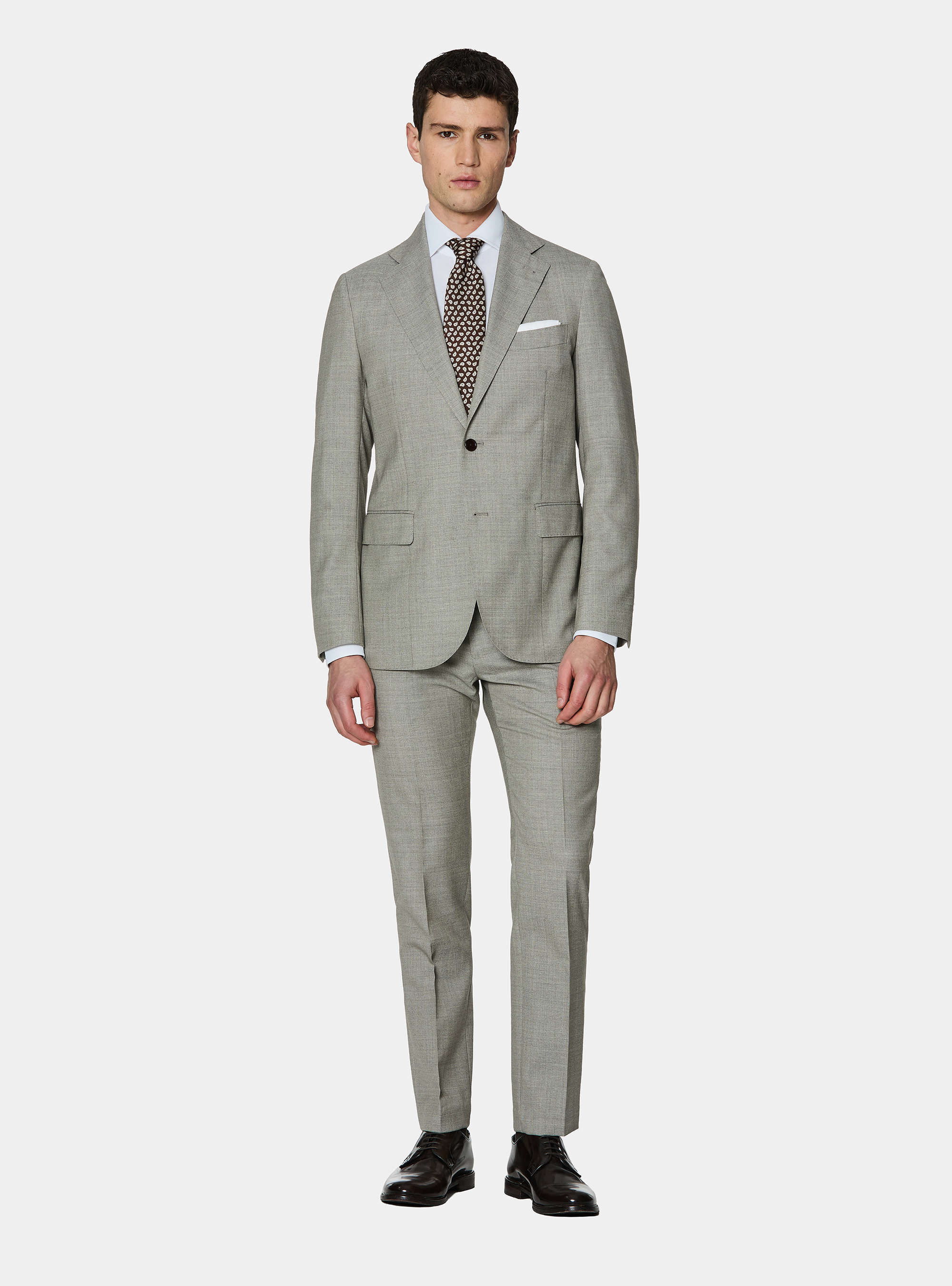 Vitale Barberis Canonico pure wool suit trousers, ECRU