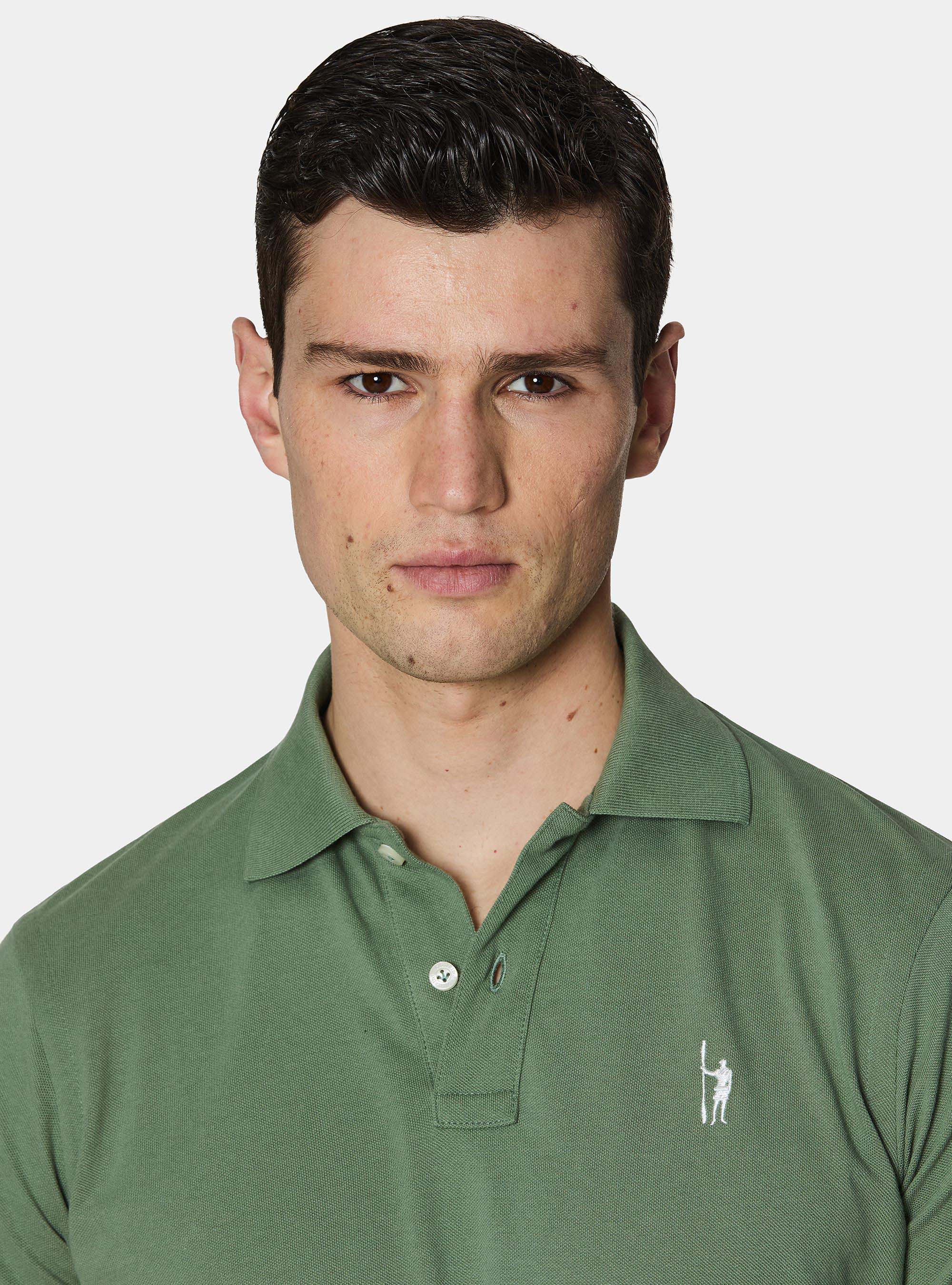 Classic piqu&eacute; polo shirt, VERDE SALVIA 0604C