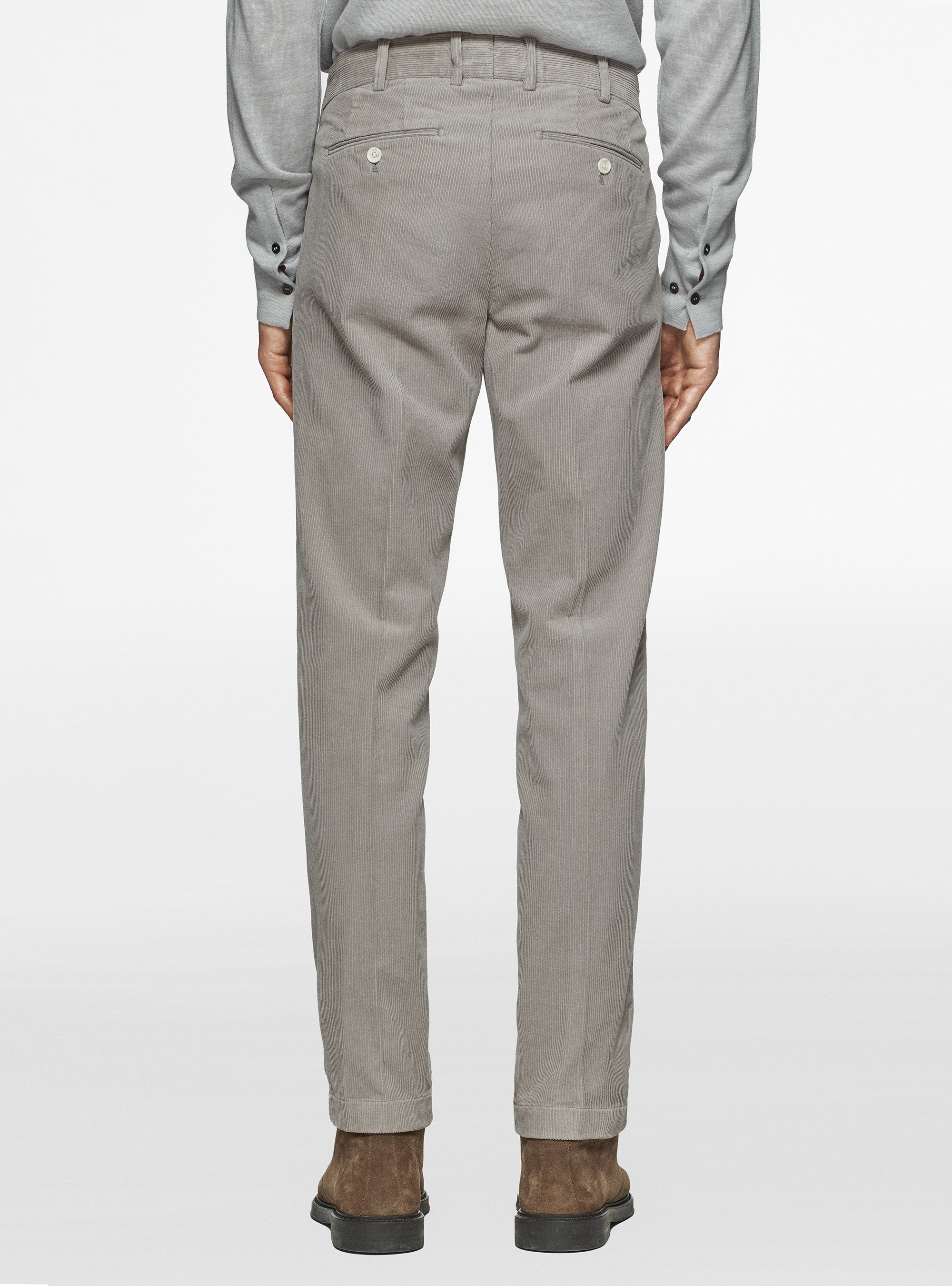 Pantaloni in velluto, GRIGIO CHIARO 0256C