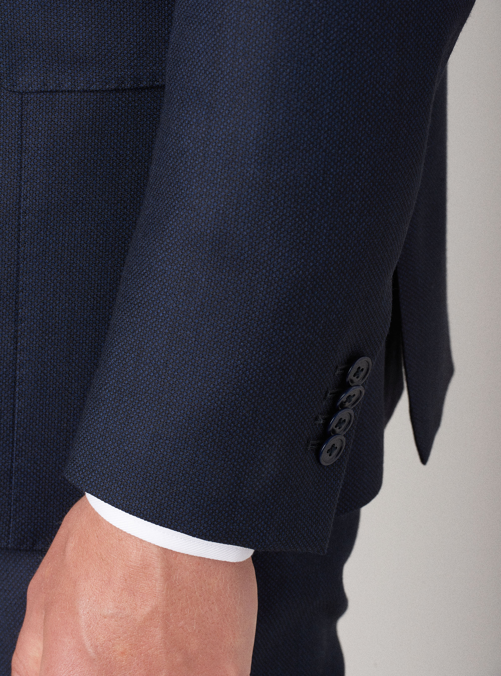 Partridge eye jacket in pure wool, NAVY BLUE