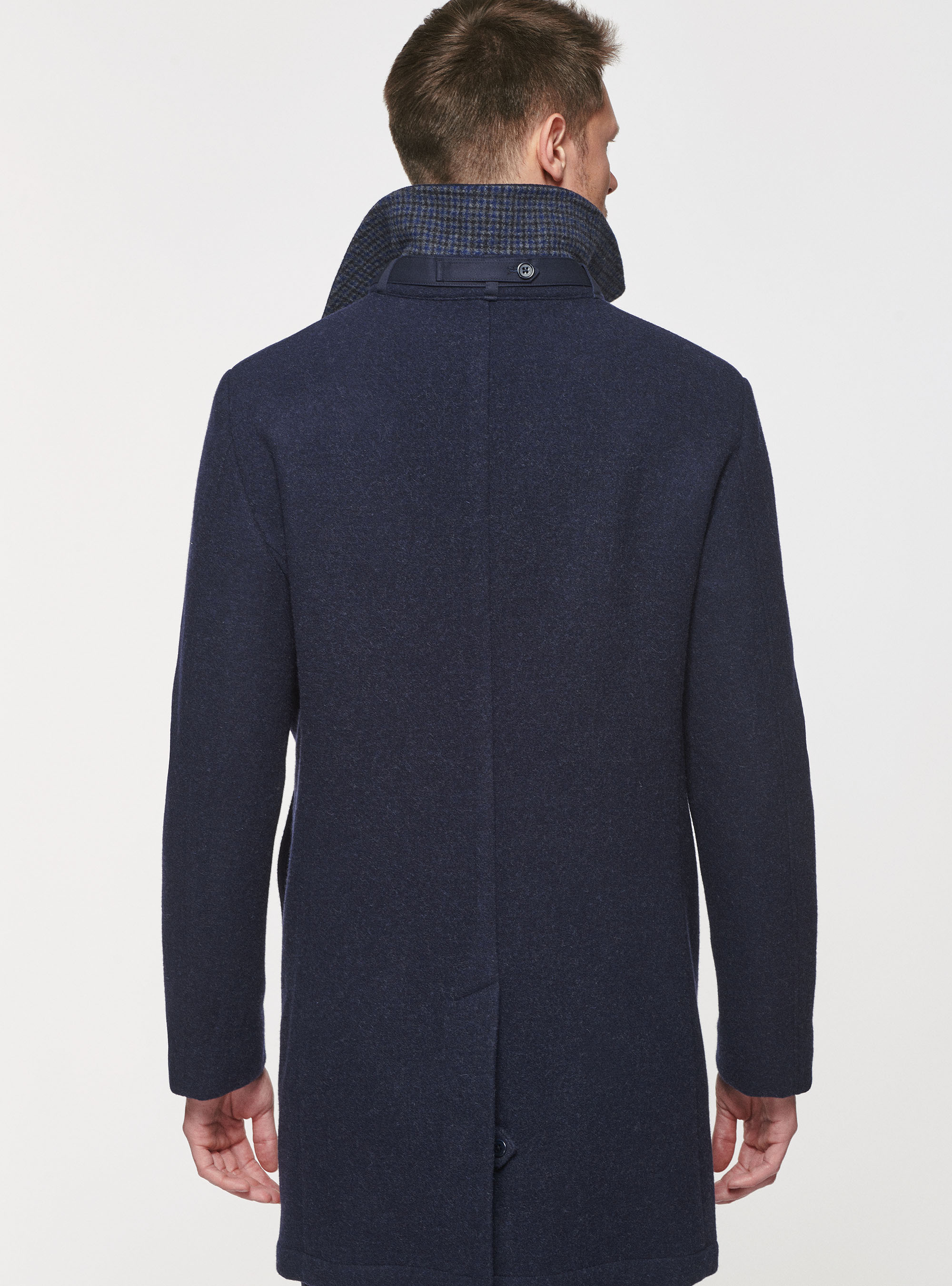 Pure wool coat, NAVY BLUE