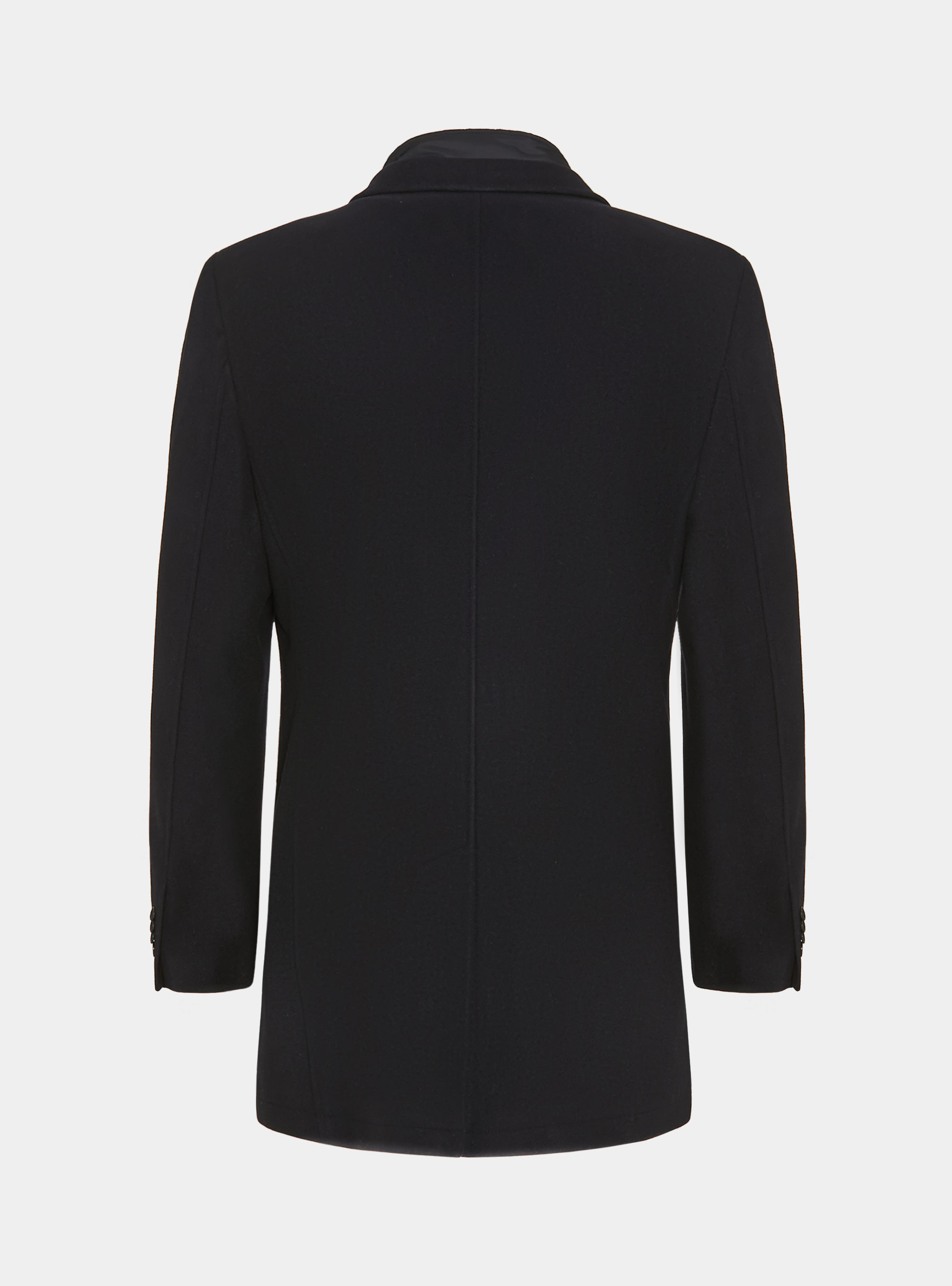 Manteau à bavette en laine mélangée, BLEU MARINE