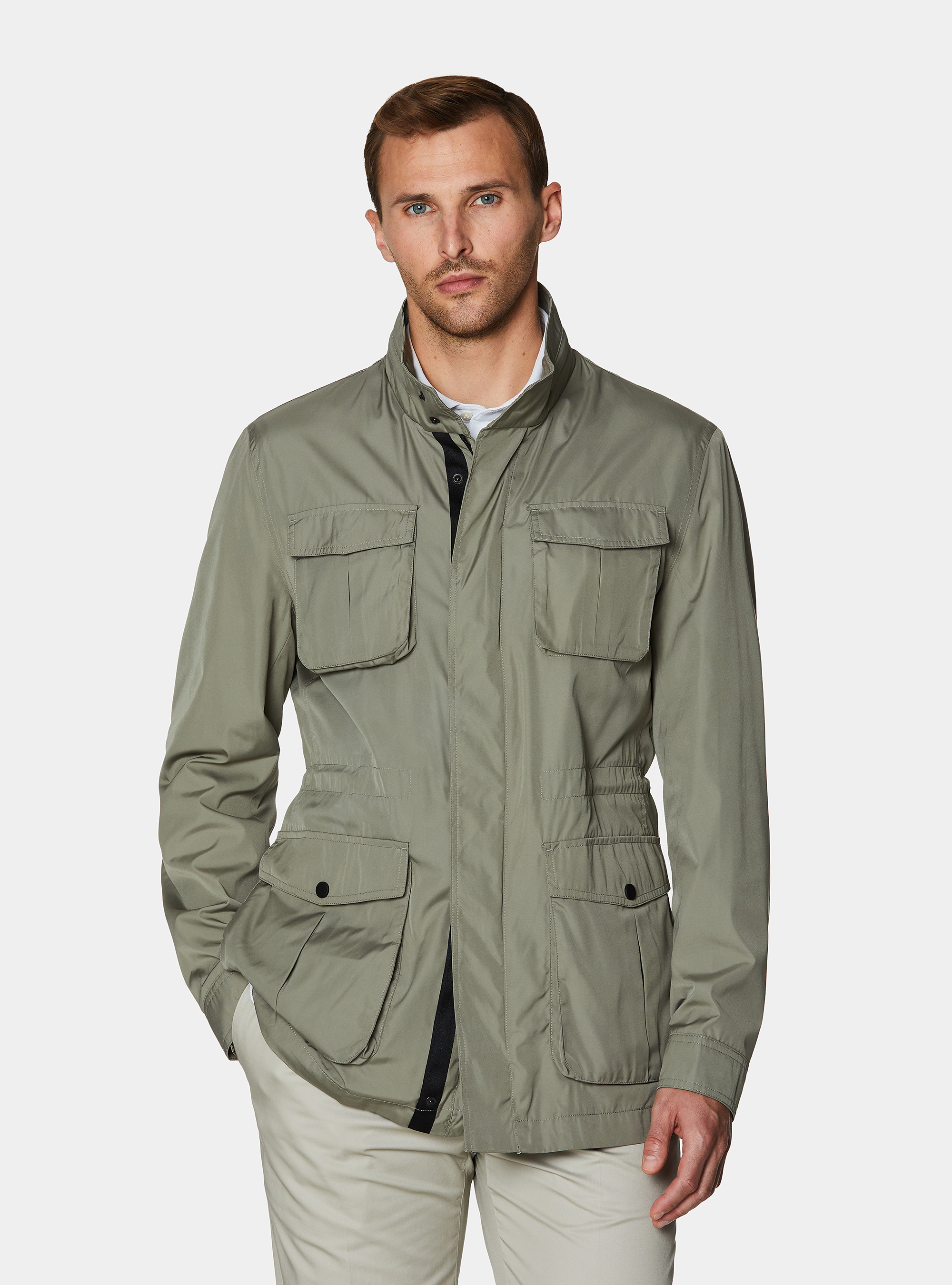 Field jacket en tissu technique, SALVIA 0602C