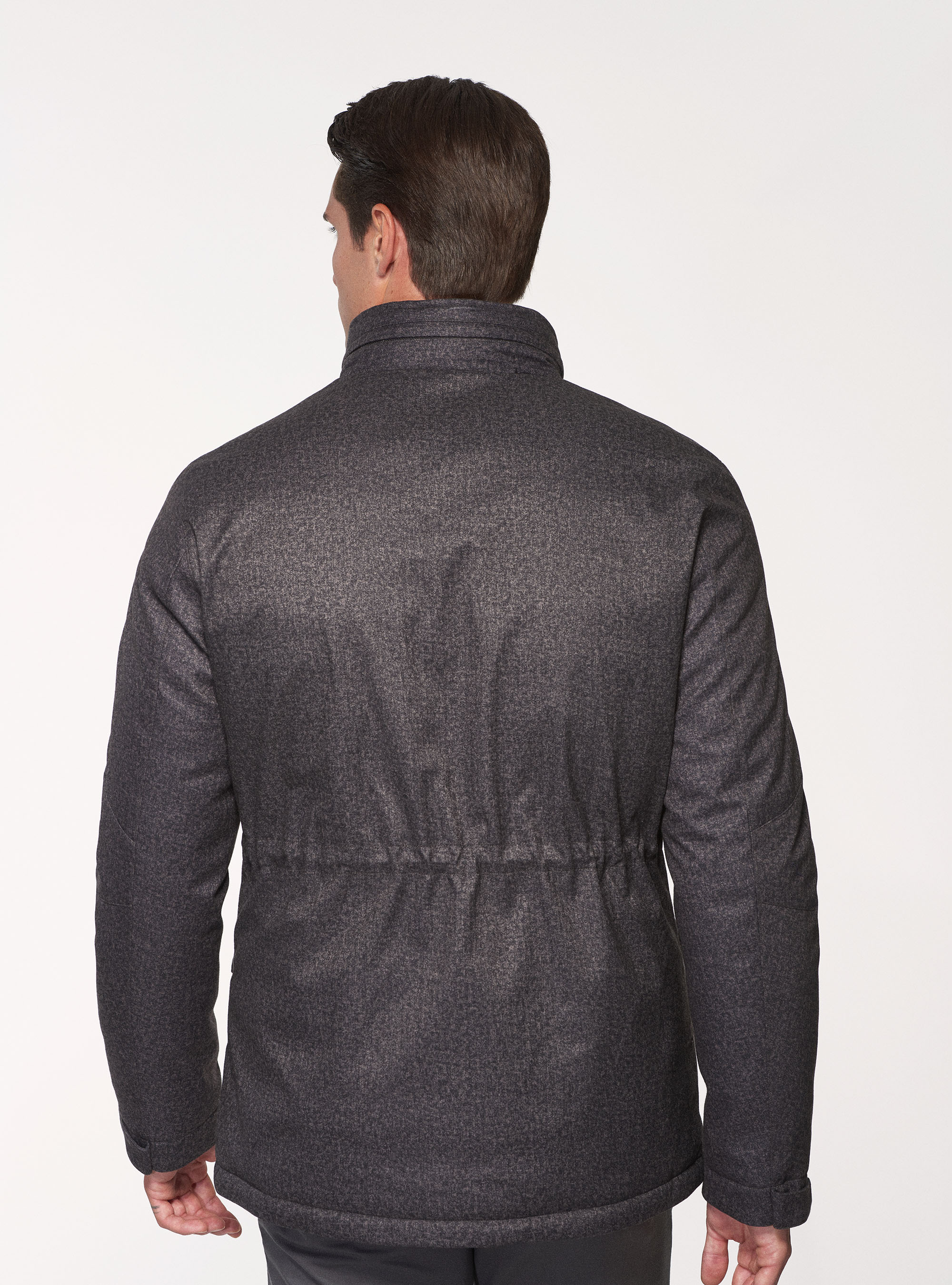 Field jacket in tessuto tecnico con pettorina, ASFALTO