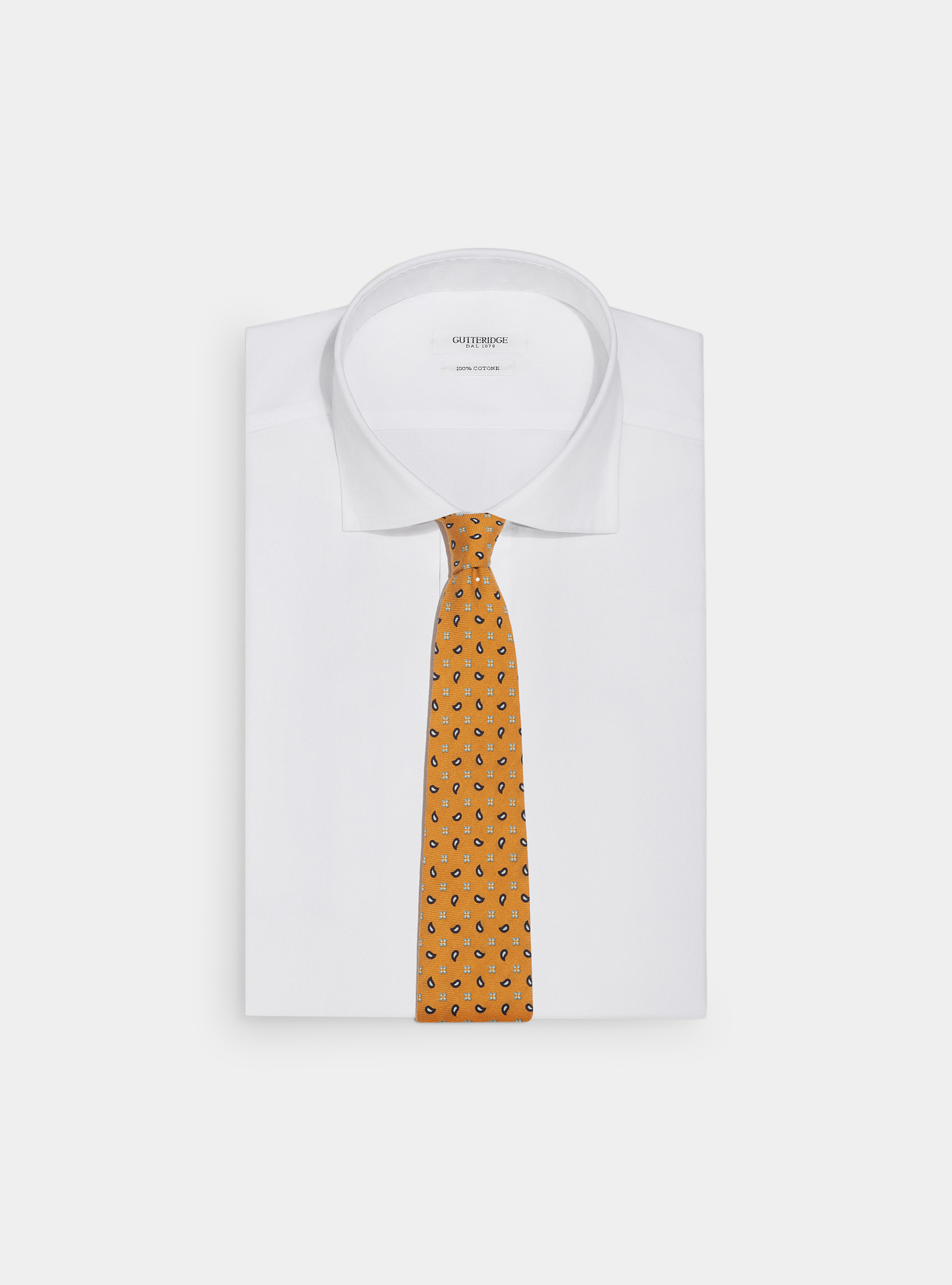 Cravatta in lana con stampa paisley, SENAPE 0715C