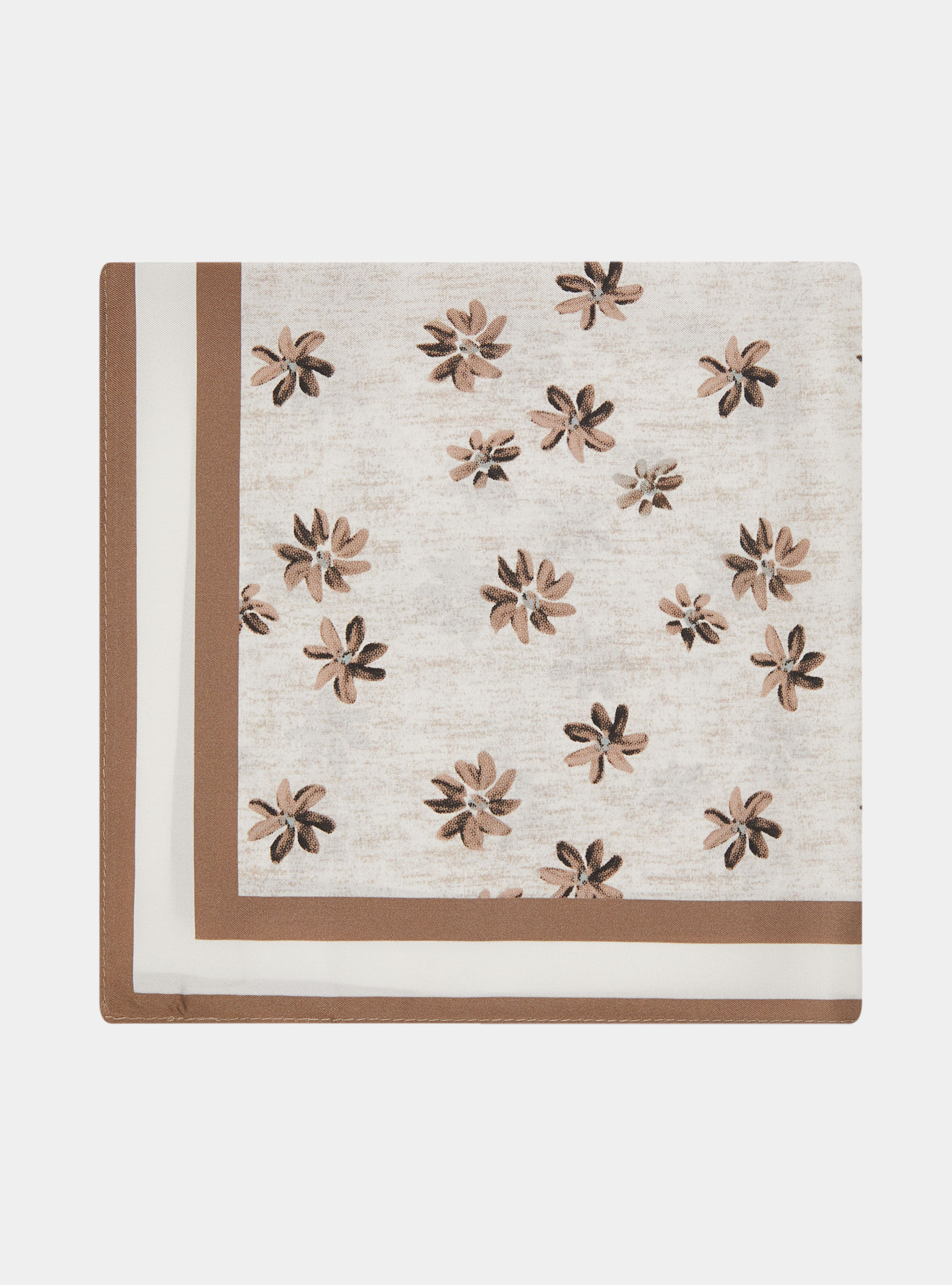Foulard floreale in seta stampata, SABBIA