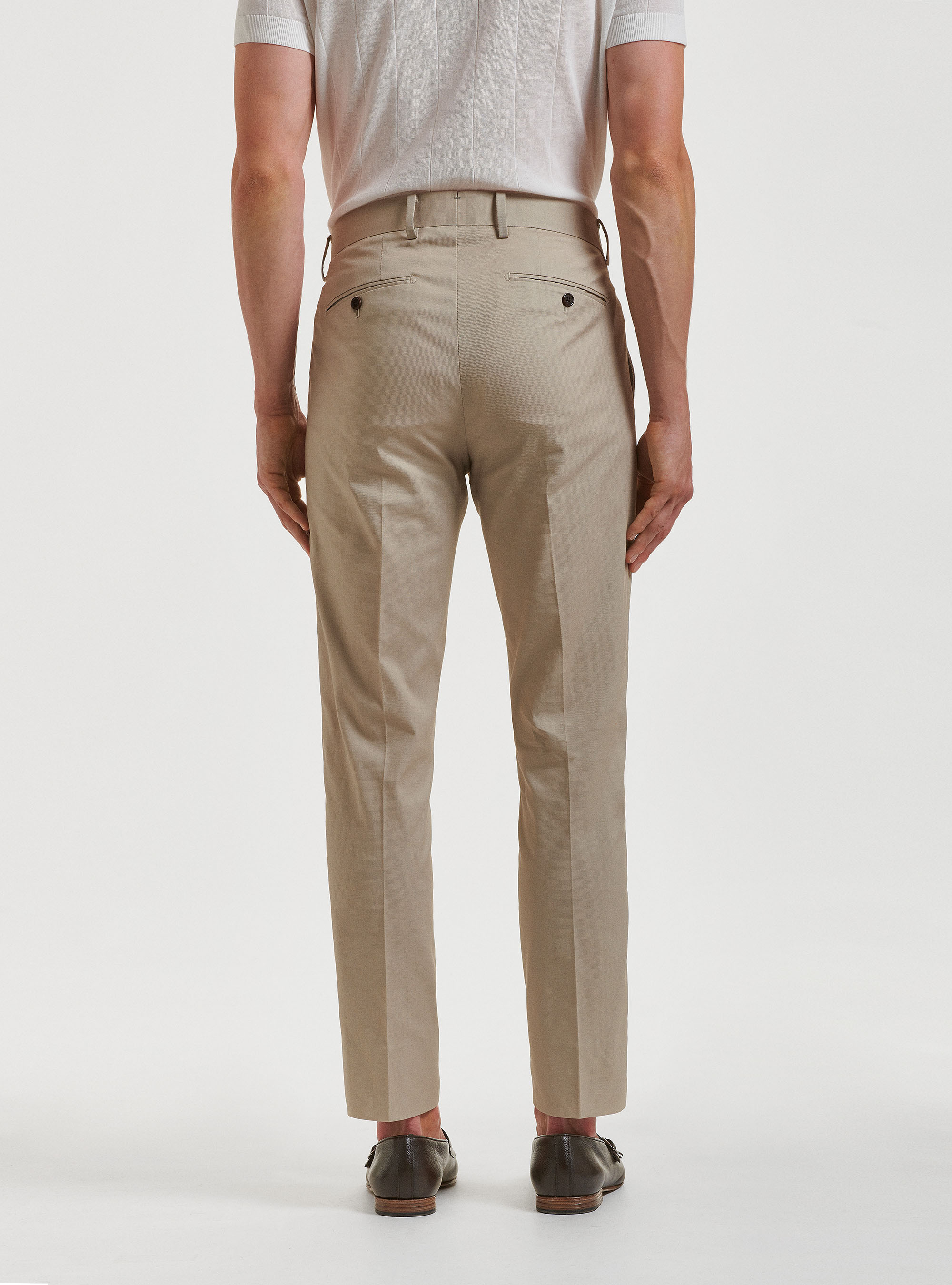 Pantaloni per abito in cotone armaturato, SABBIA