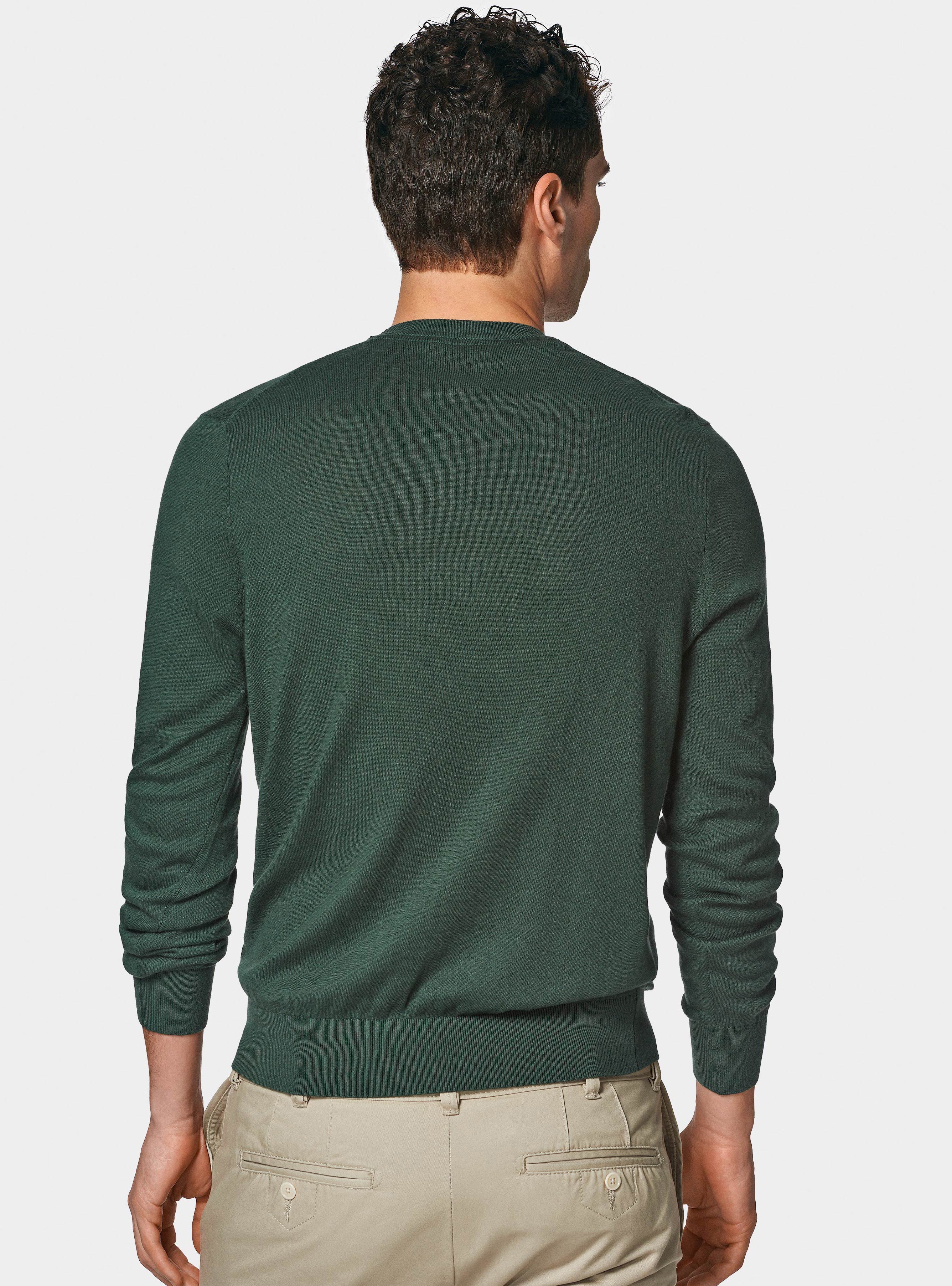 Pullover mit Rundhalsausschnitt aus Baumwolle, Seide und Kaschmir, VERDE MUSCHIO 0615C