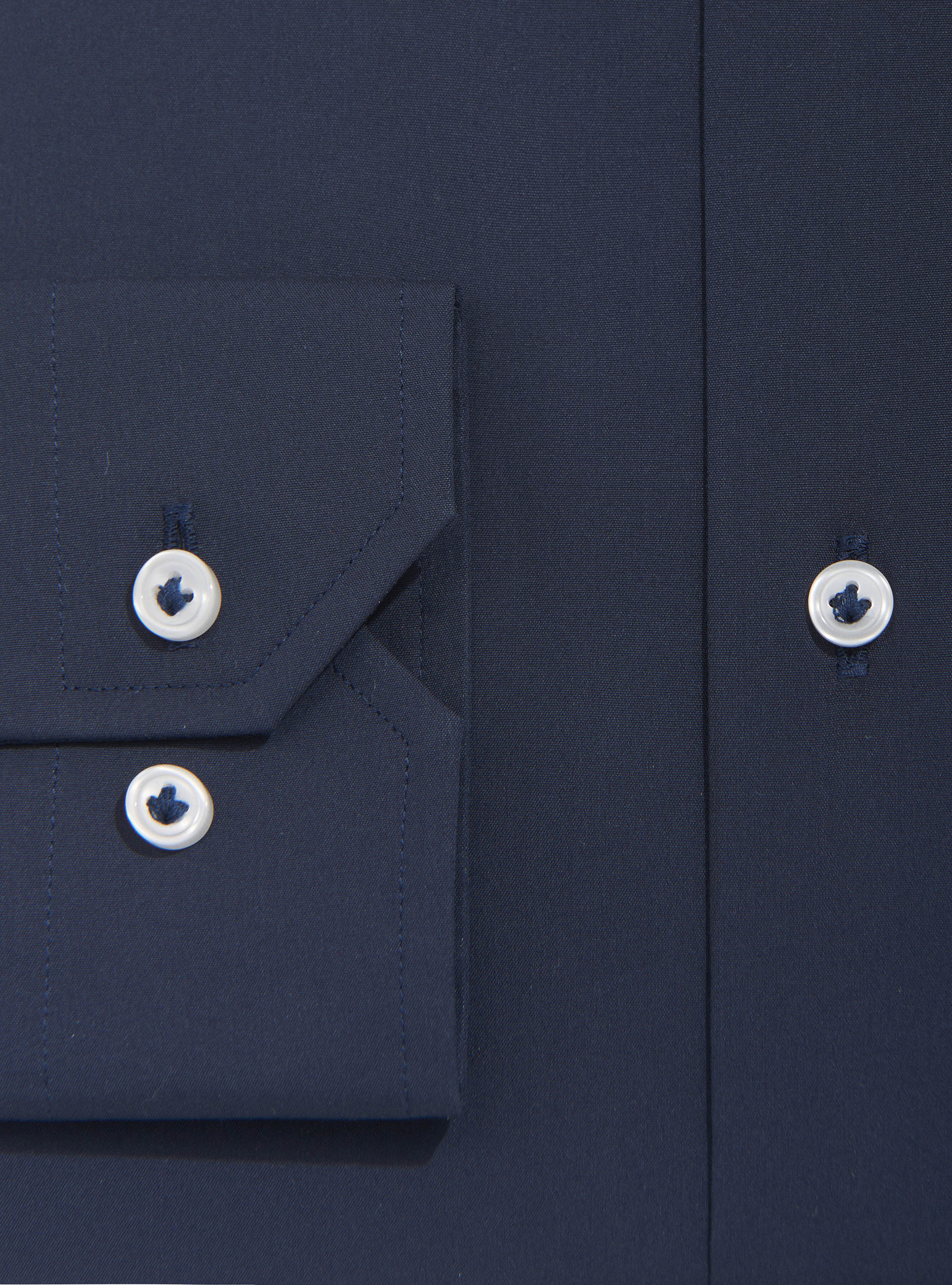 Camicia super slim in popeline di cotone stretch, BLU NAVY