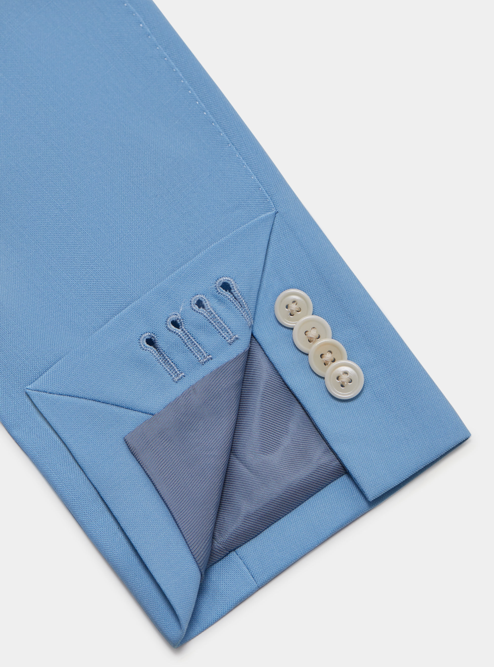 Giacca doppiopetto in pura lana, AZZURRO