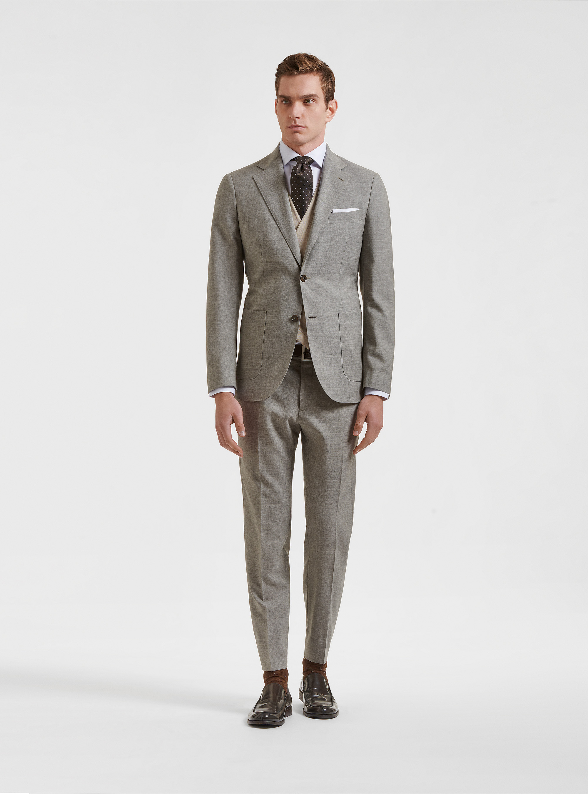 Pure wool suit blazer Vitale Barberis Canonico, ECRU
