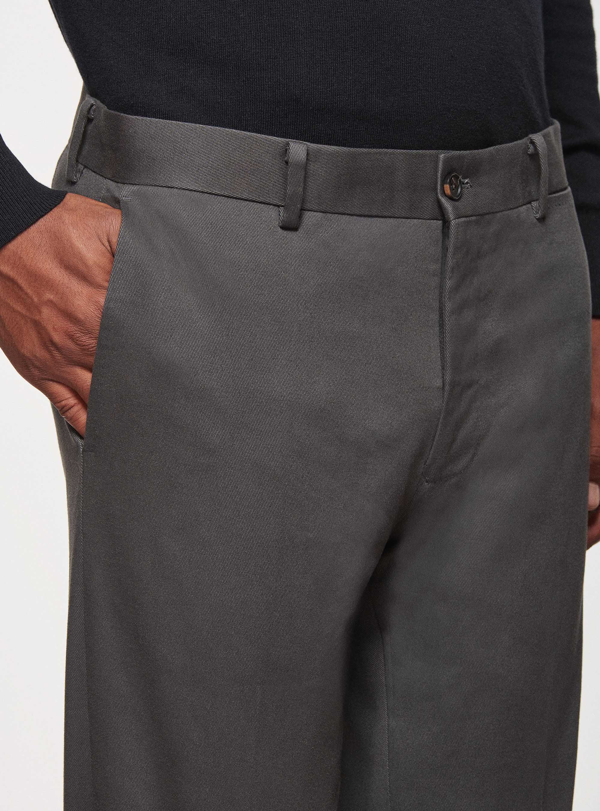 Pantaloni in cotone smerigliato, ASFALTO
