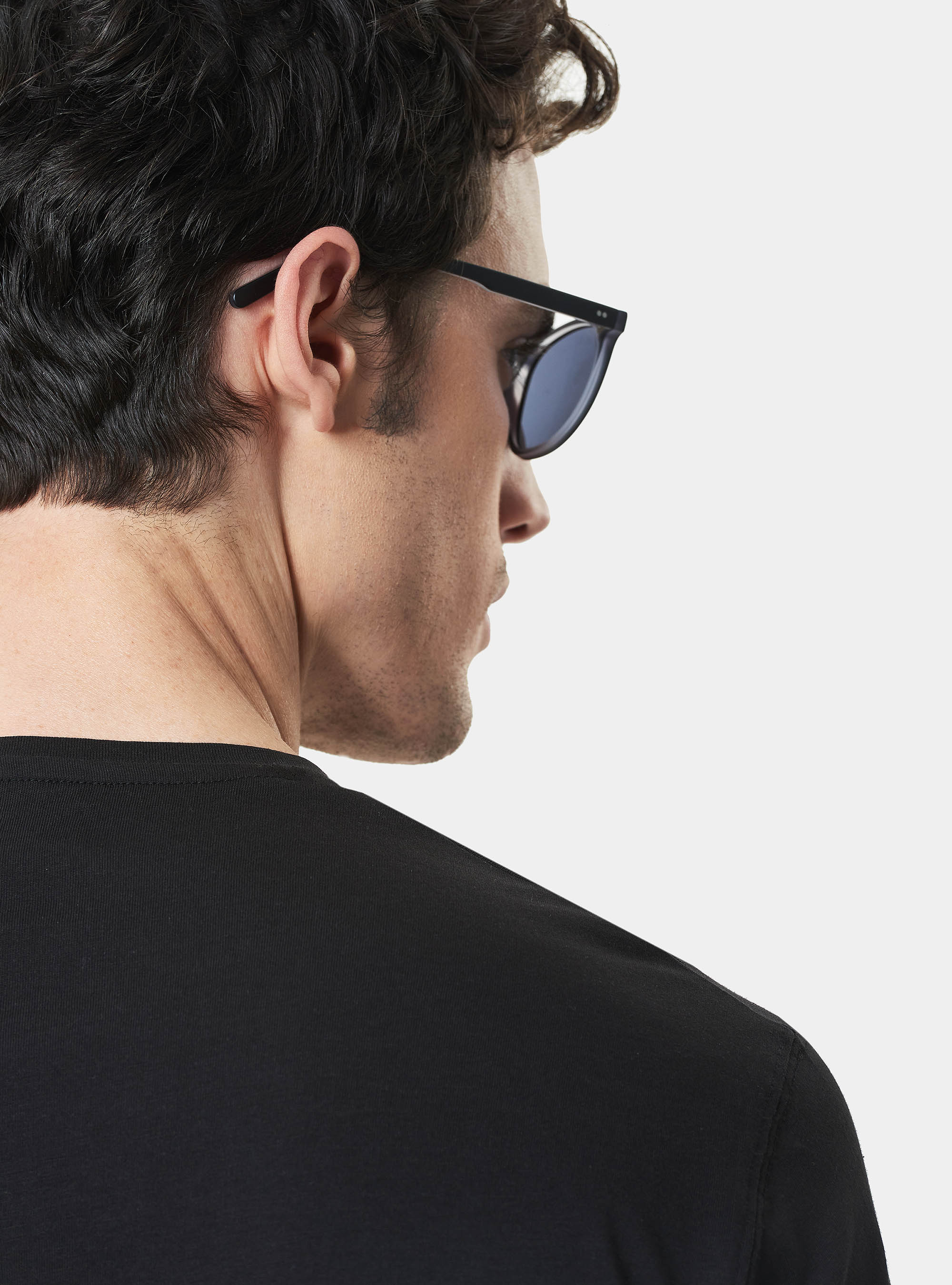 Maglietta con taschino in jersey di Cotone Supima, NERO