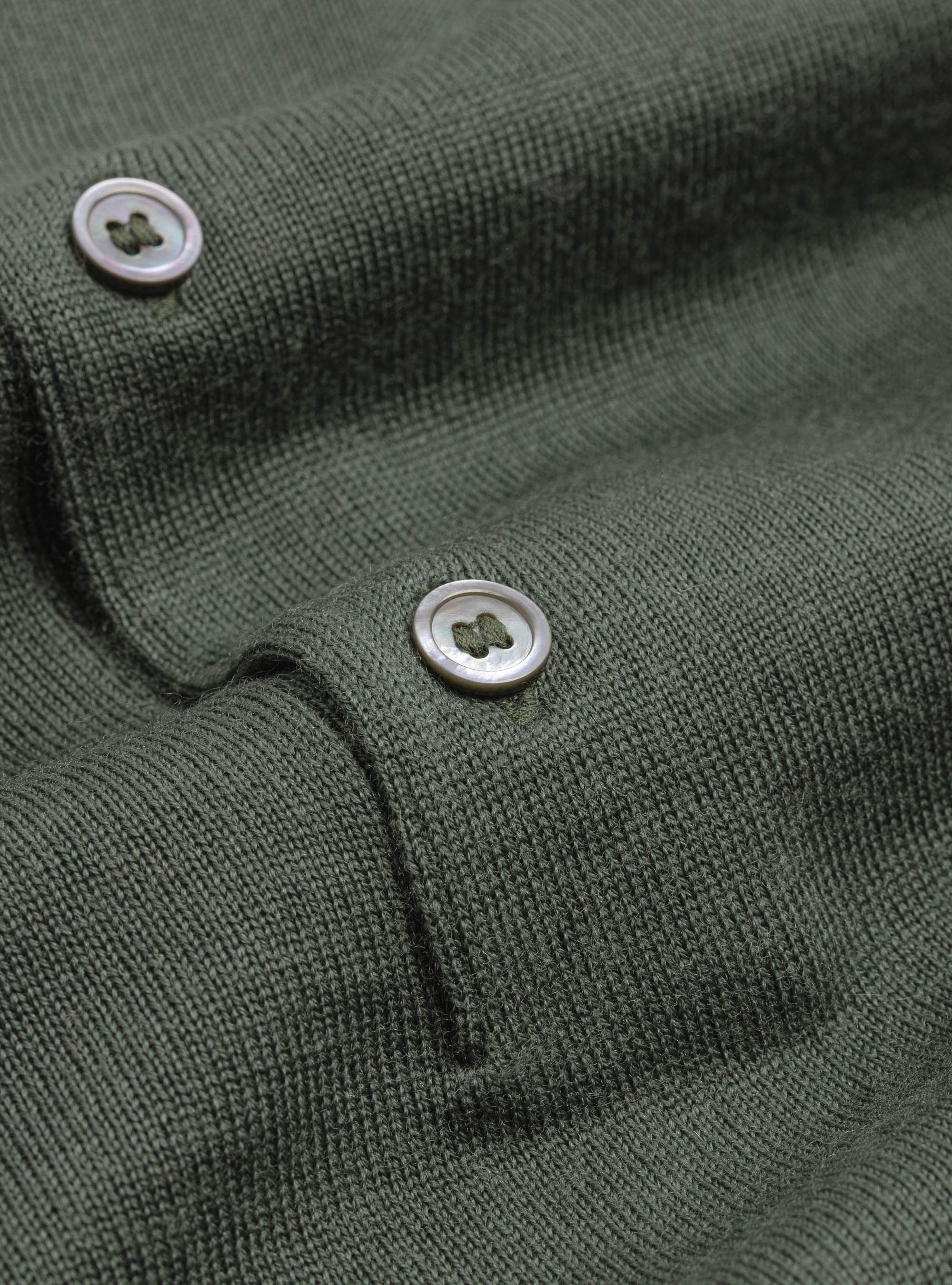 Maglia a polo in pura lana merino, MILITARE 0609C