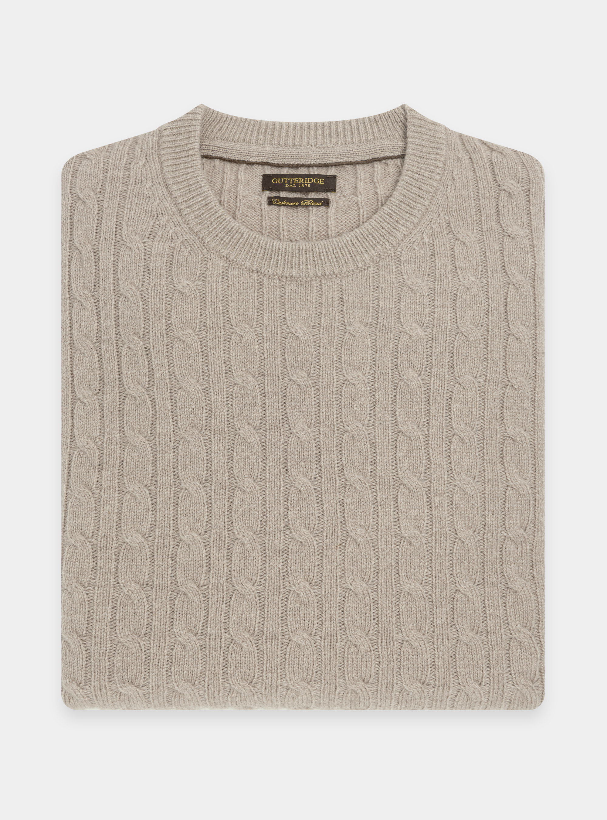 Braided lambswool sweater, SAND