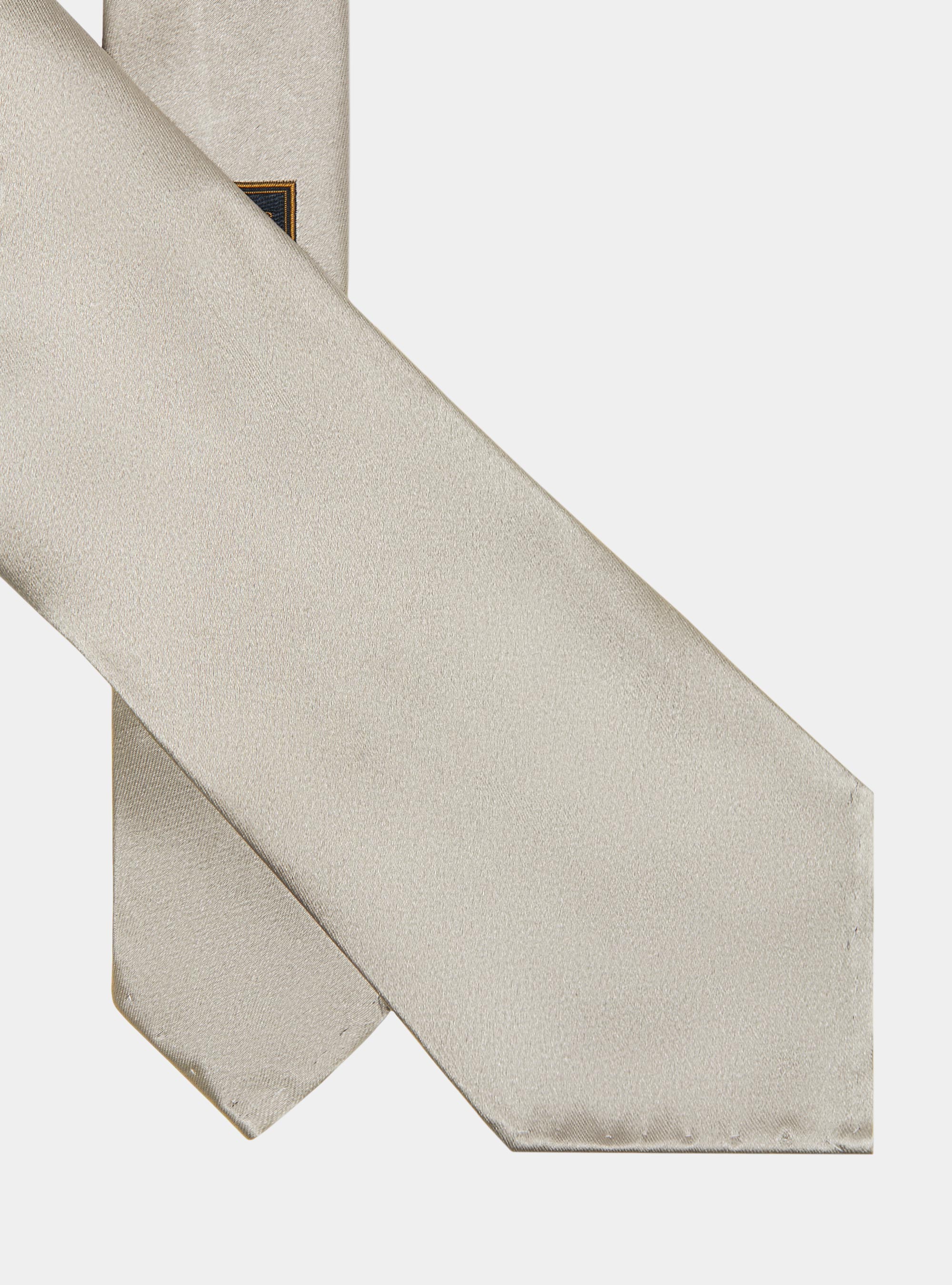 Unlined pure silk tie, ECRU