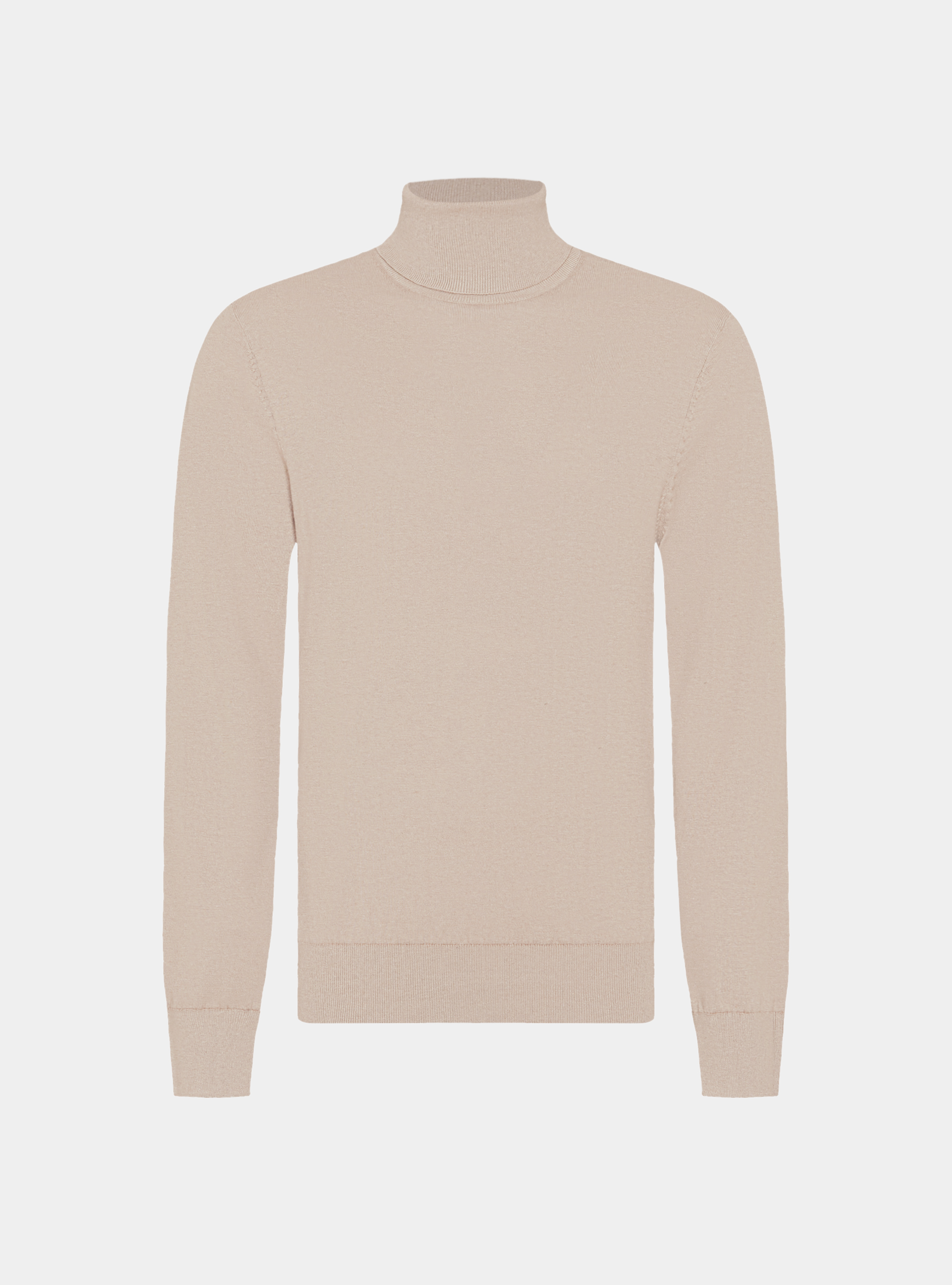 Silk and cashmere cotton turtleneck, SAND