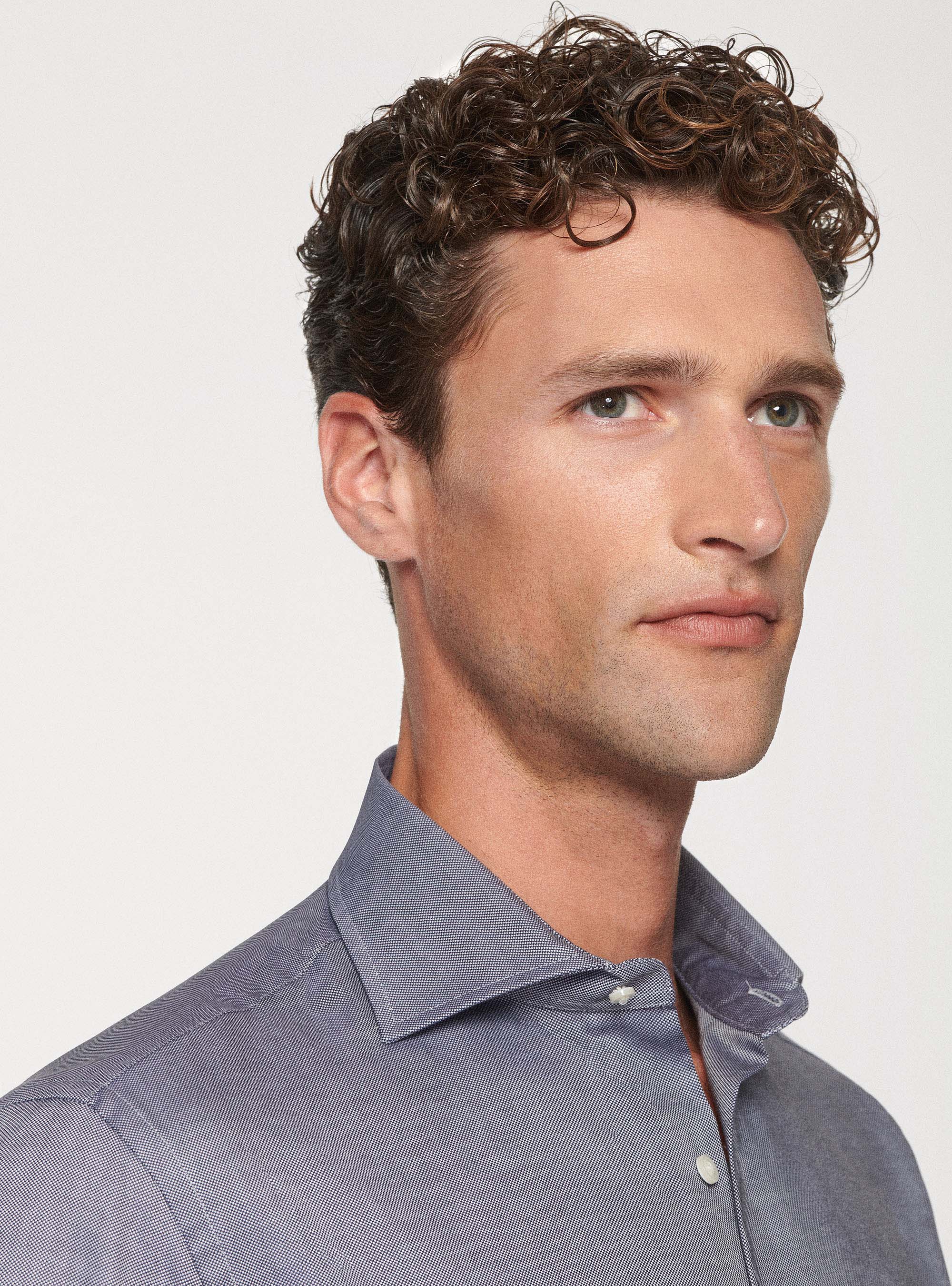 cotton oxford tie neck shirt