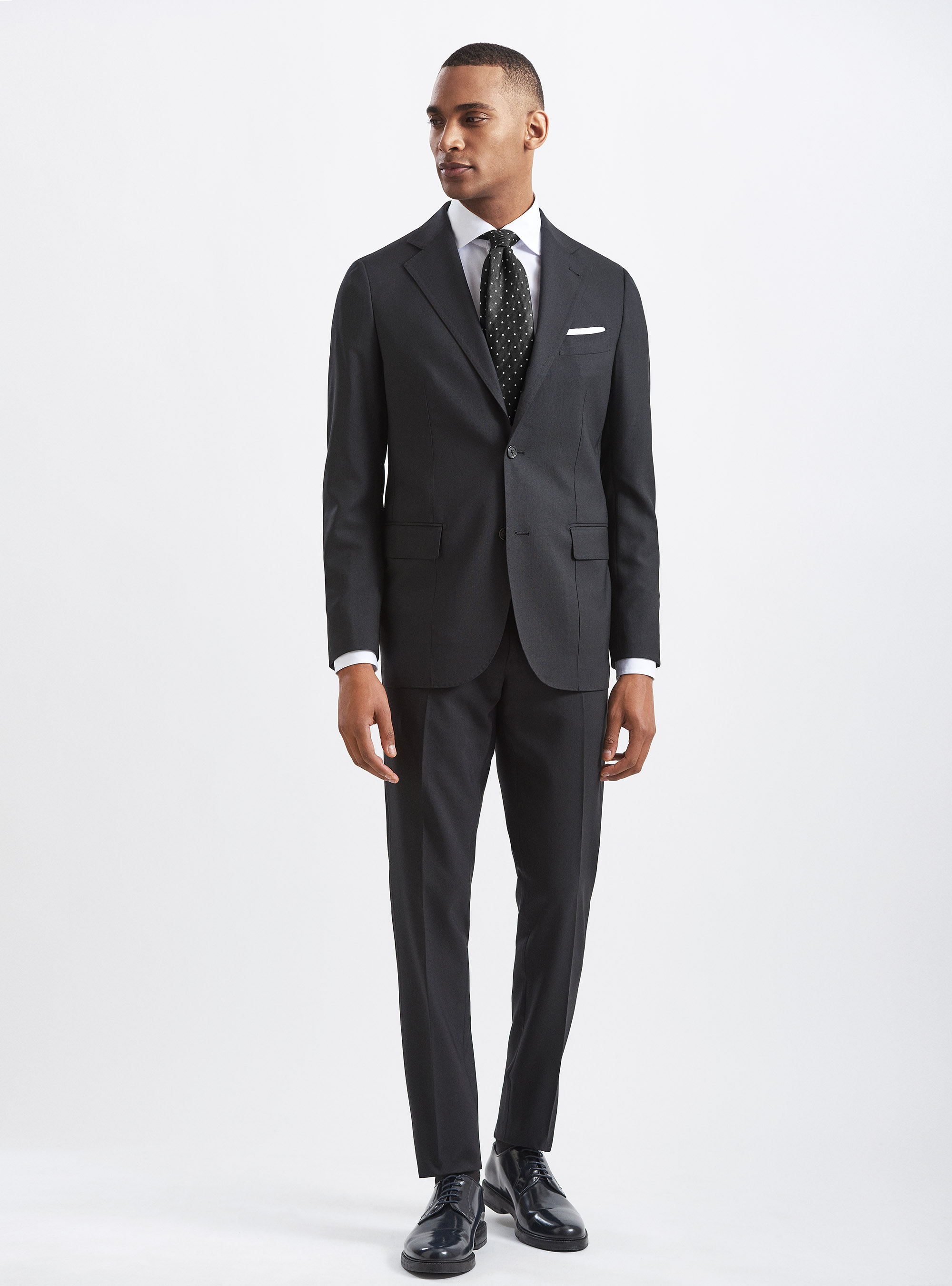 Giacca per abito in pura lana tessuto Vitale Barberis Canonico, NERO