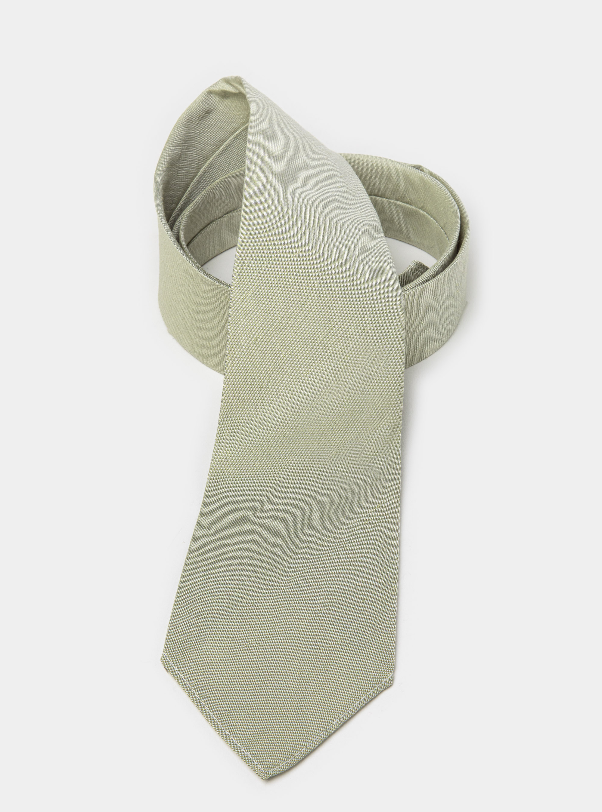 Cravatta in seta e lino, SALVIA 0602C
