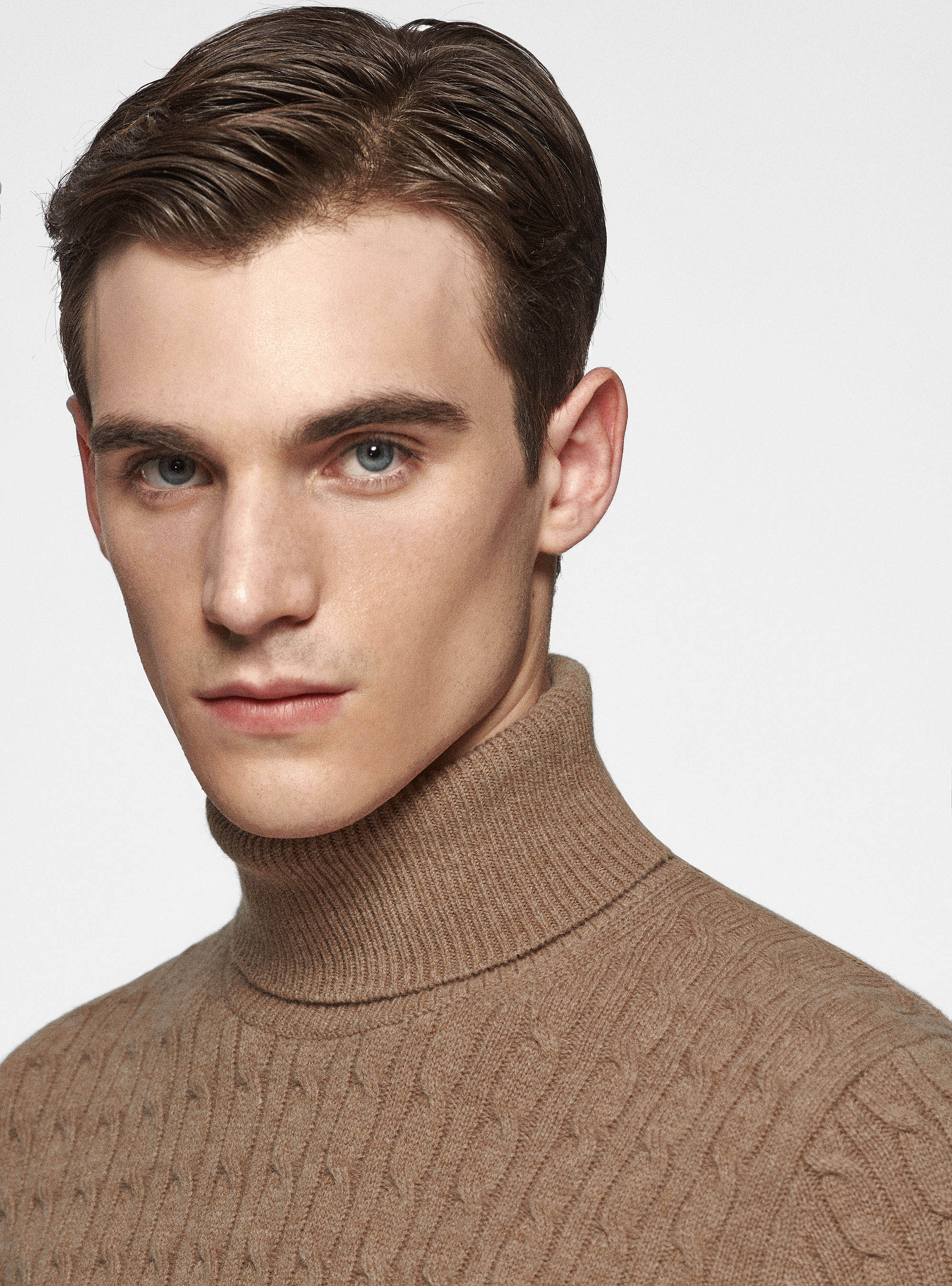 Cashmere wool turtleneck sweater with braid, CAMMELLO 0570C