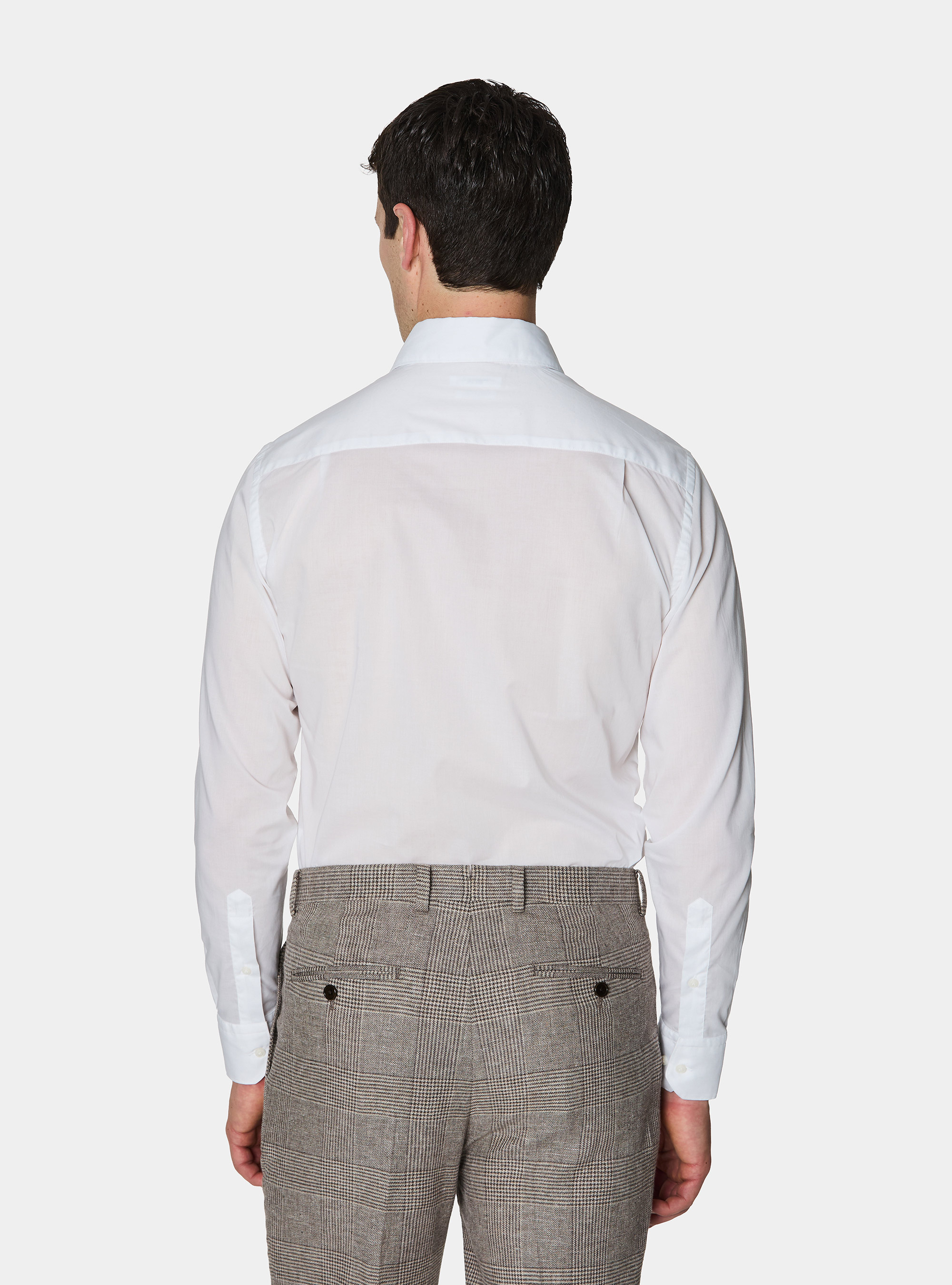 Cotton shirt with placket, WHITE