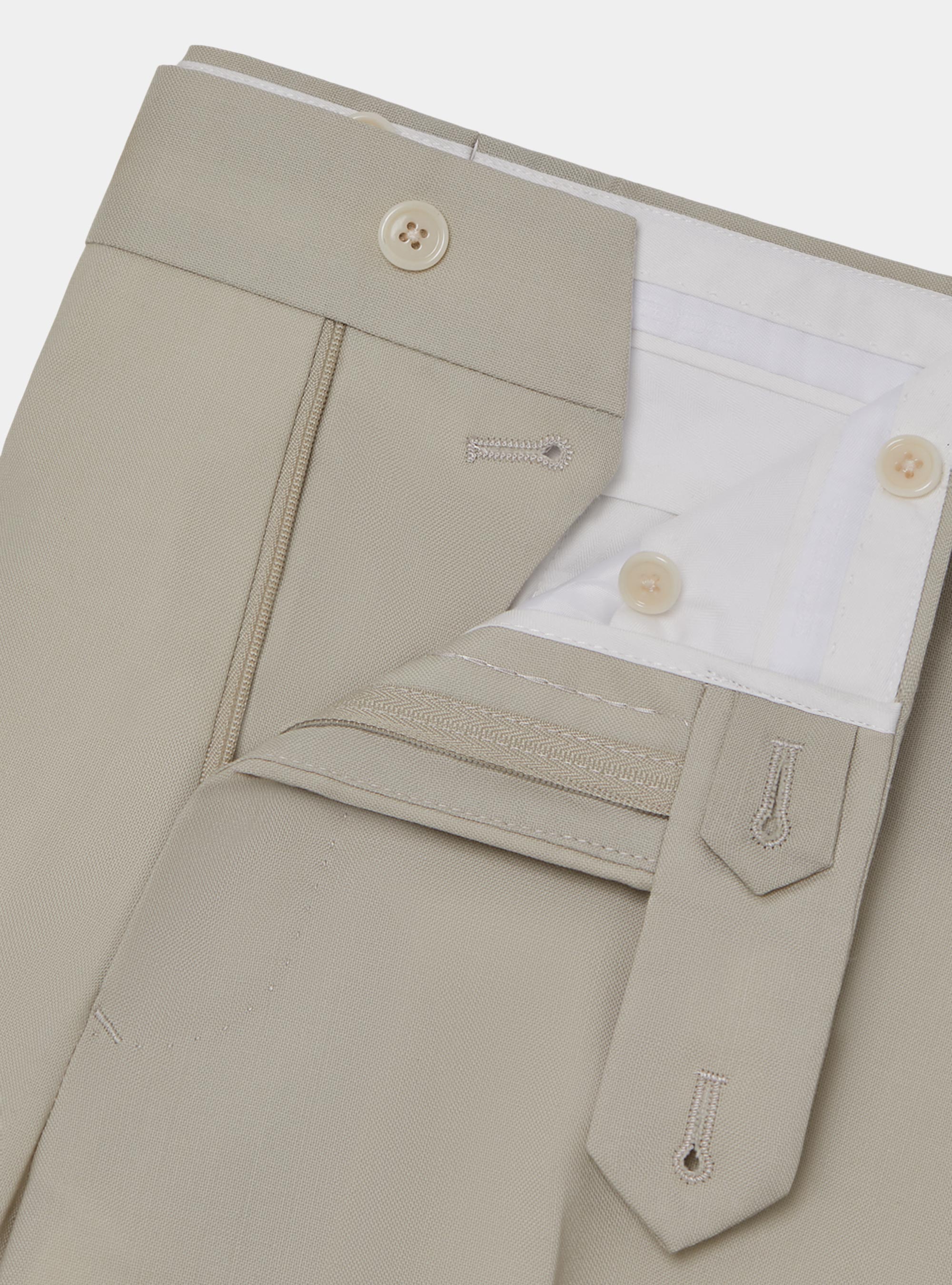 Pantaloni in pura lana Vitale Barberis Canonico, PANNA