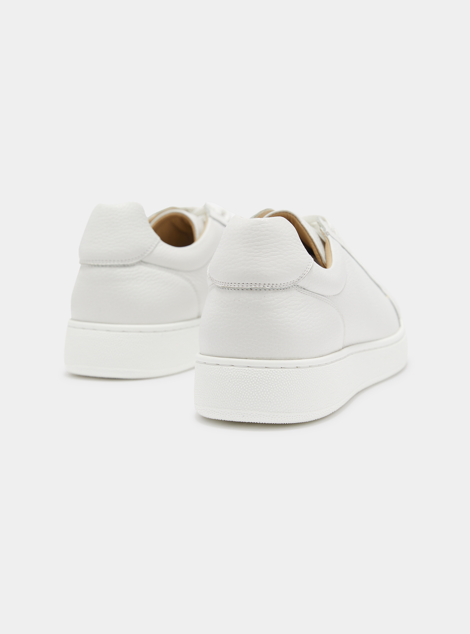 Sneakers in nappa martellata, BIANCO