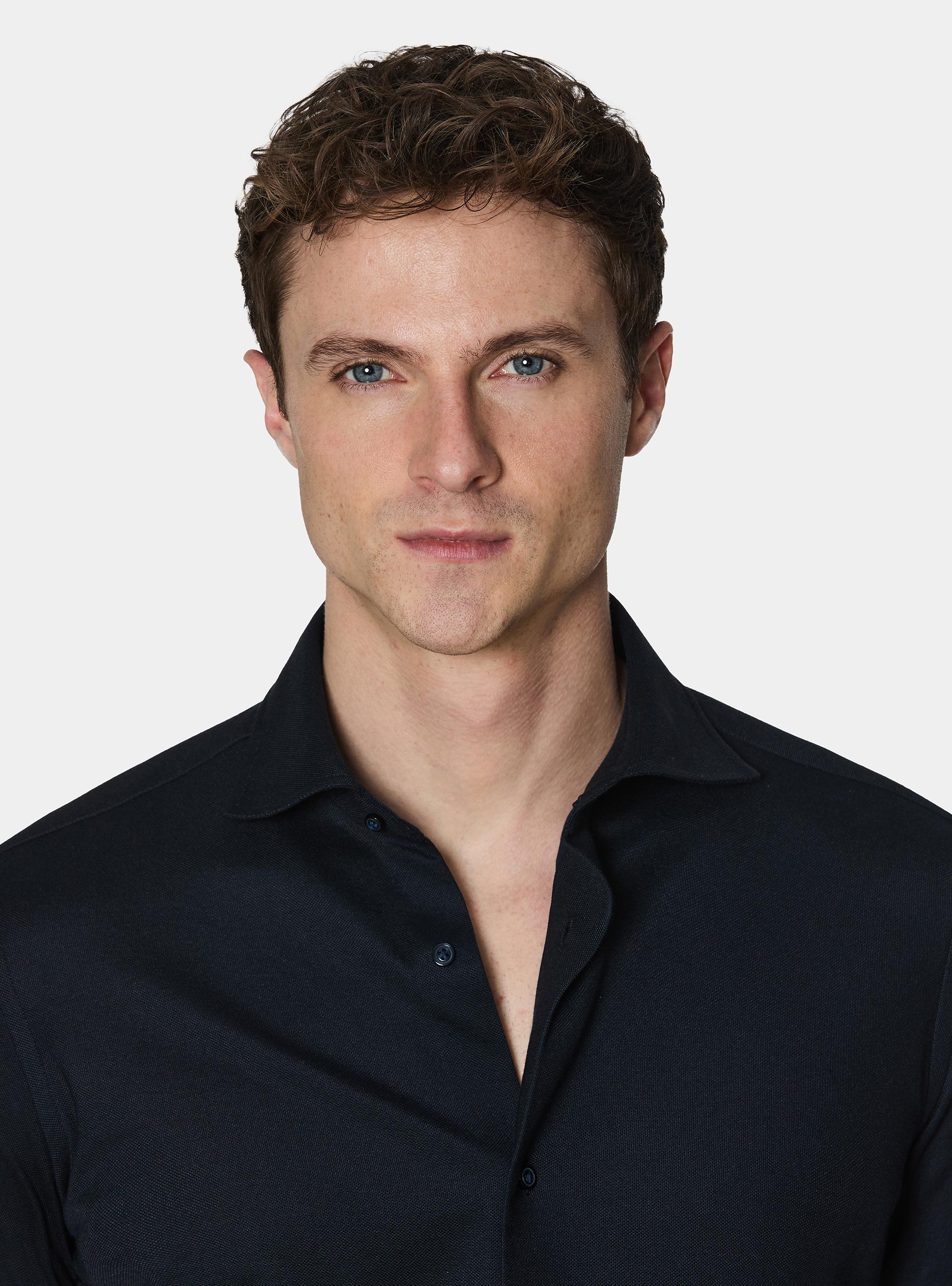 Camicia a polo GT01 in misto cotone piquet, BLU NAVY