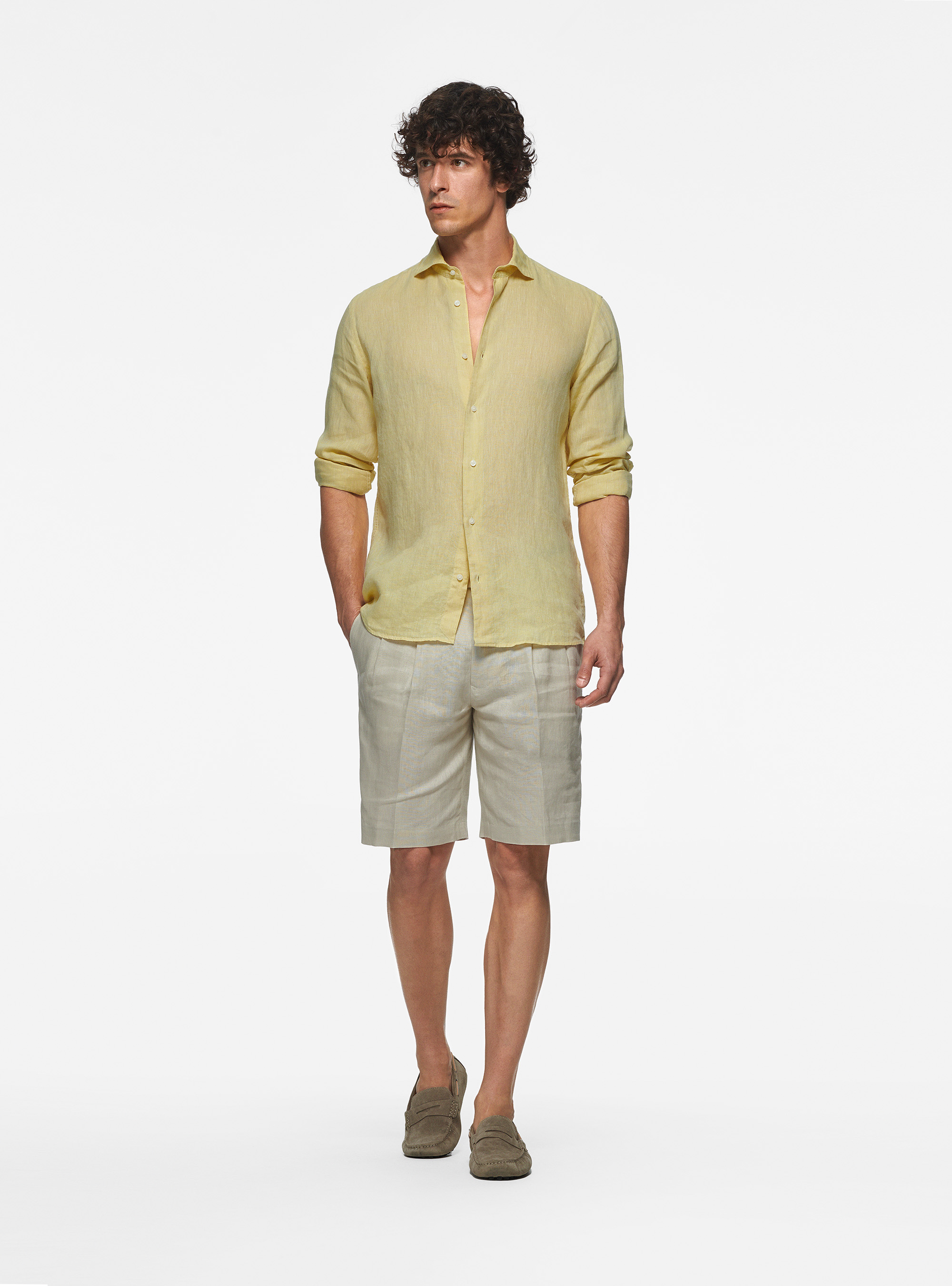 Pure linen shirt, YELLOW