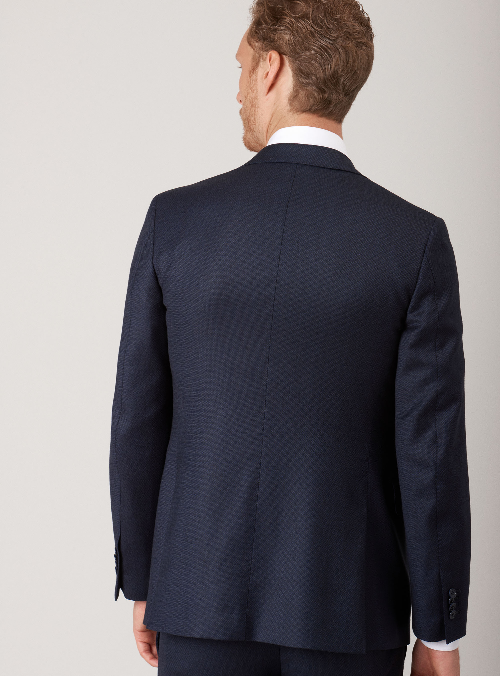 Giacca per abito occhio di pernice  in pura lana, BLU NAVY